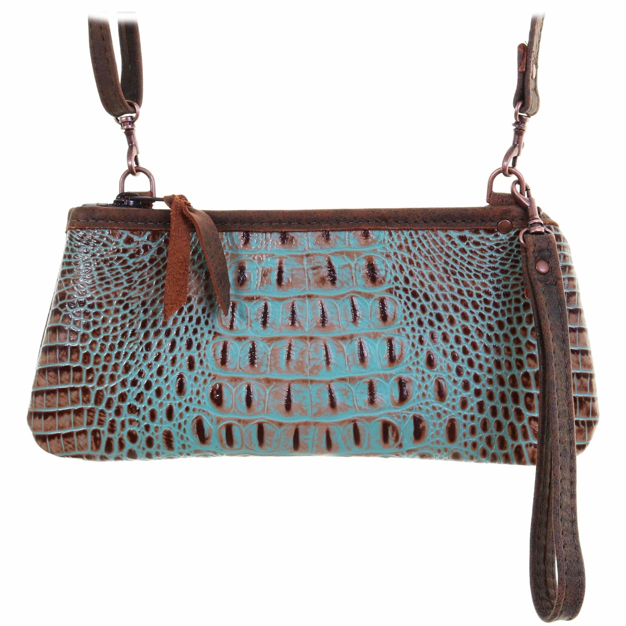 LC61 - Vintage Mint Crocodile Little Clutch - Double J Saddlery