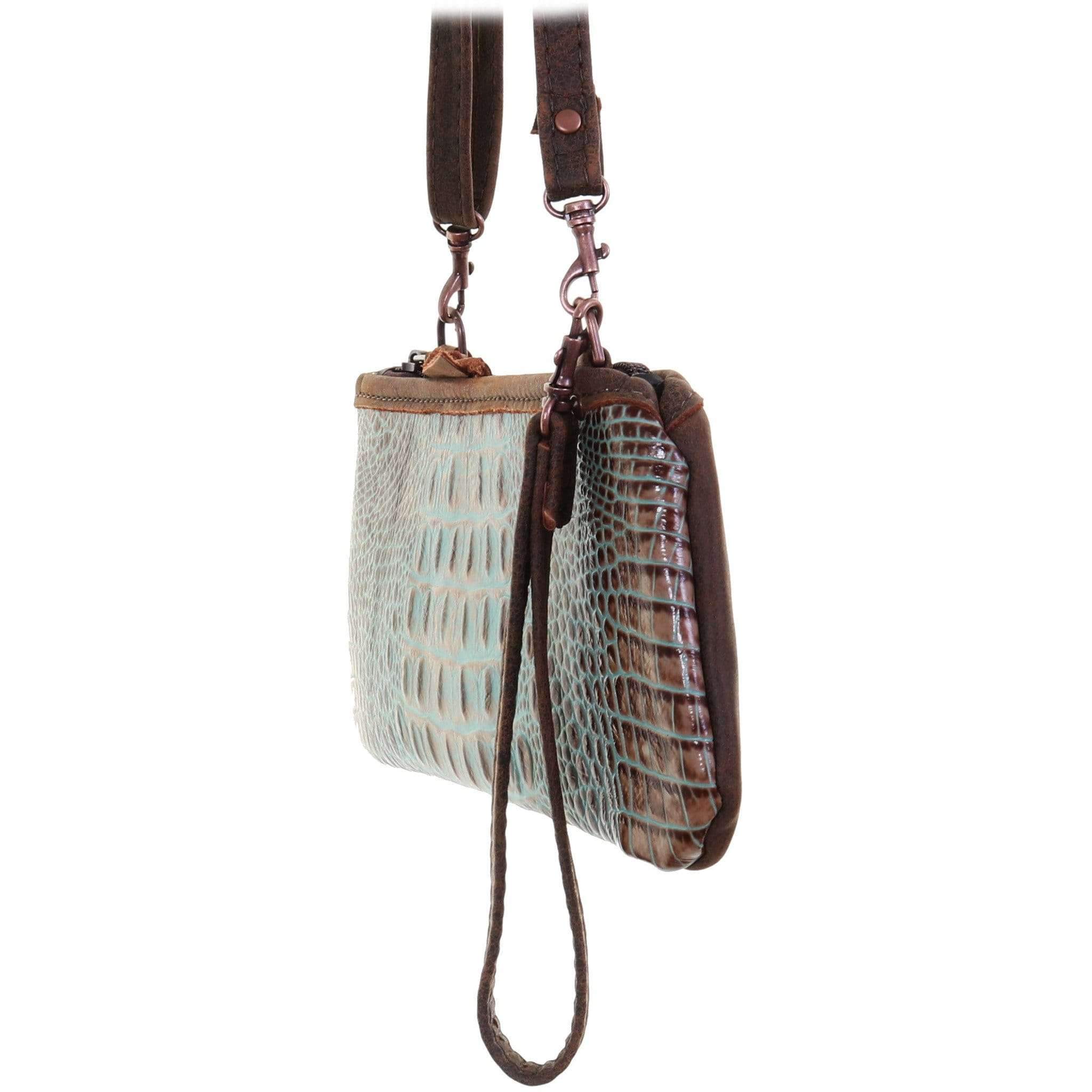 LC61 - Vintage Mint Crocodile Little Clutch - Double J Saddlery