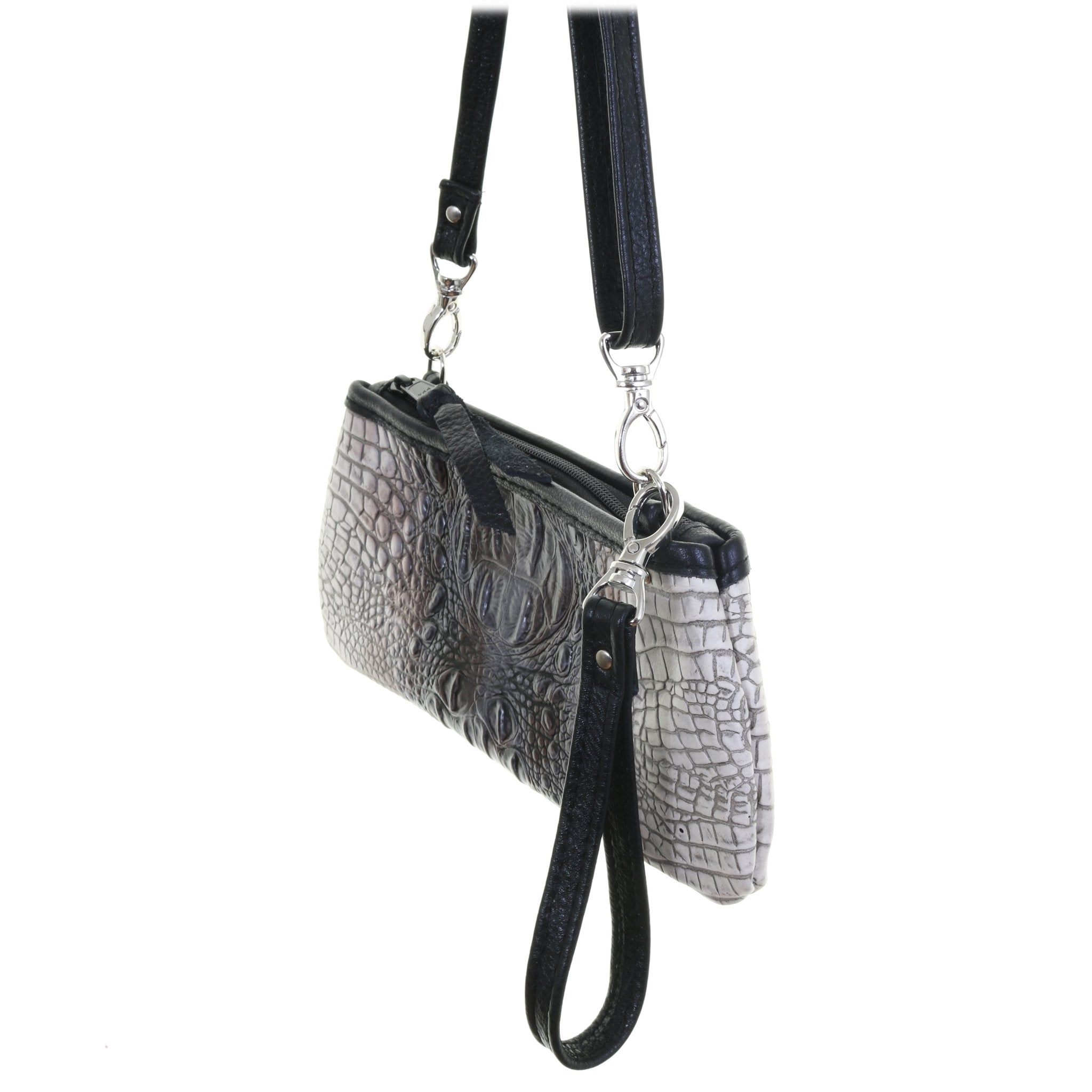 LC76 - Zebra Crocodile Print Little Clutch - Double J Saddlery