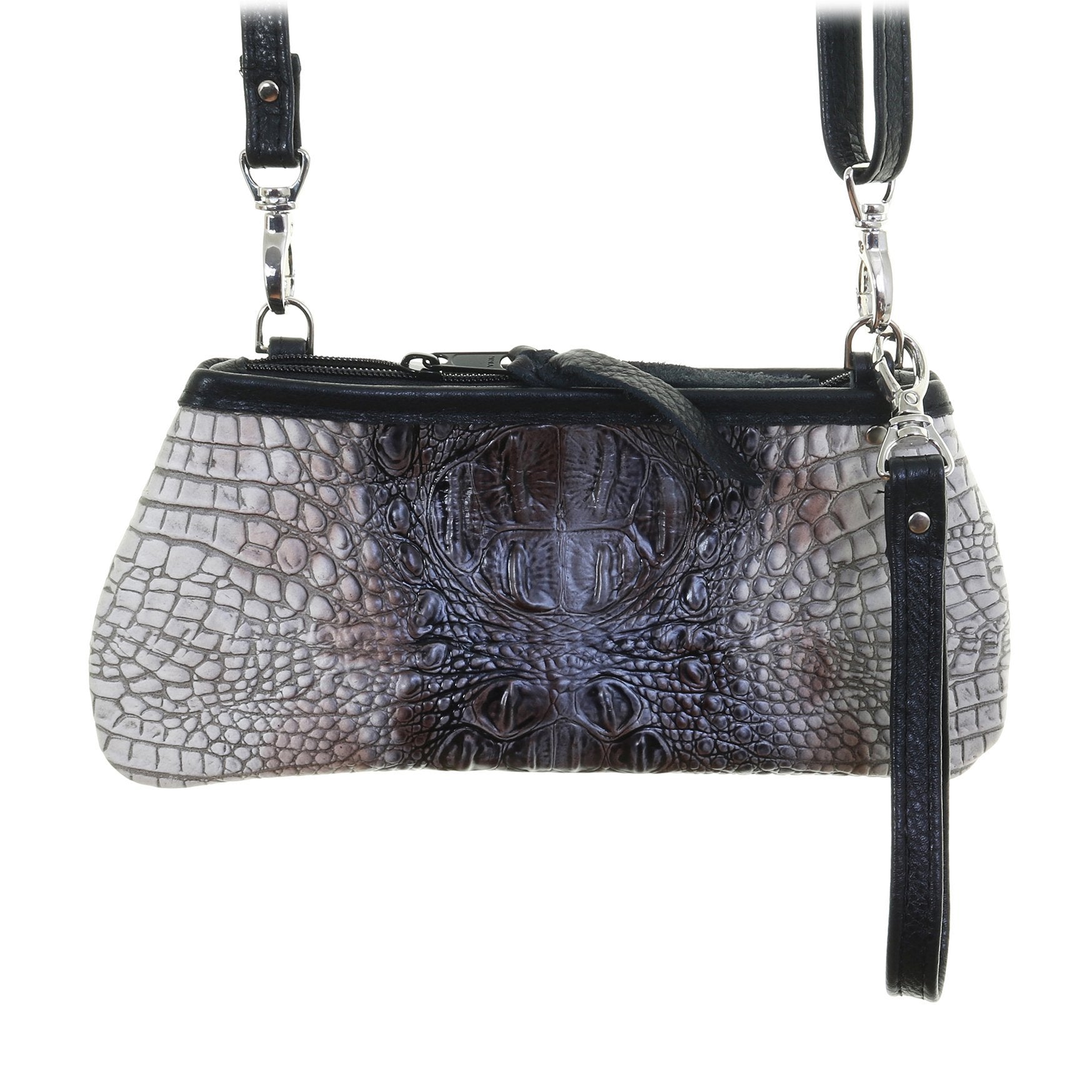 LC76 - Zebra Crocodile Print Little Clutch - Double J Saddlery