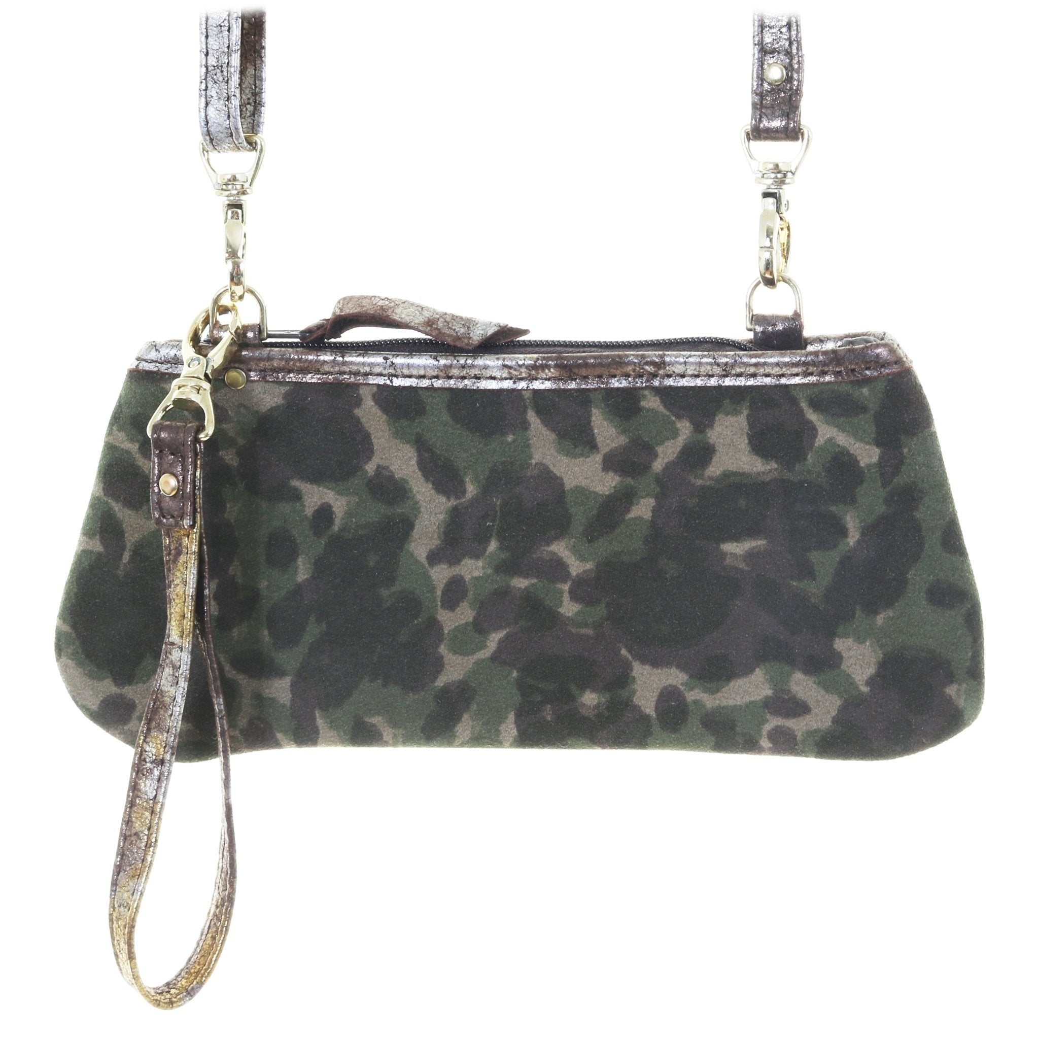 LC89 - Camo and Leopard Suede Print Little Clutch - Double J Saddlery