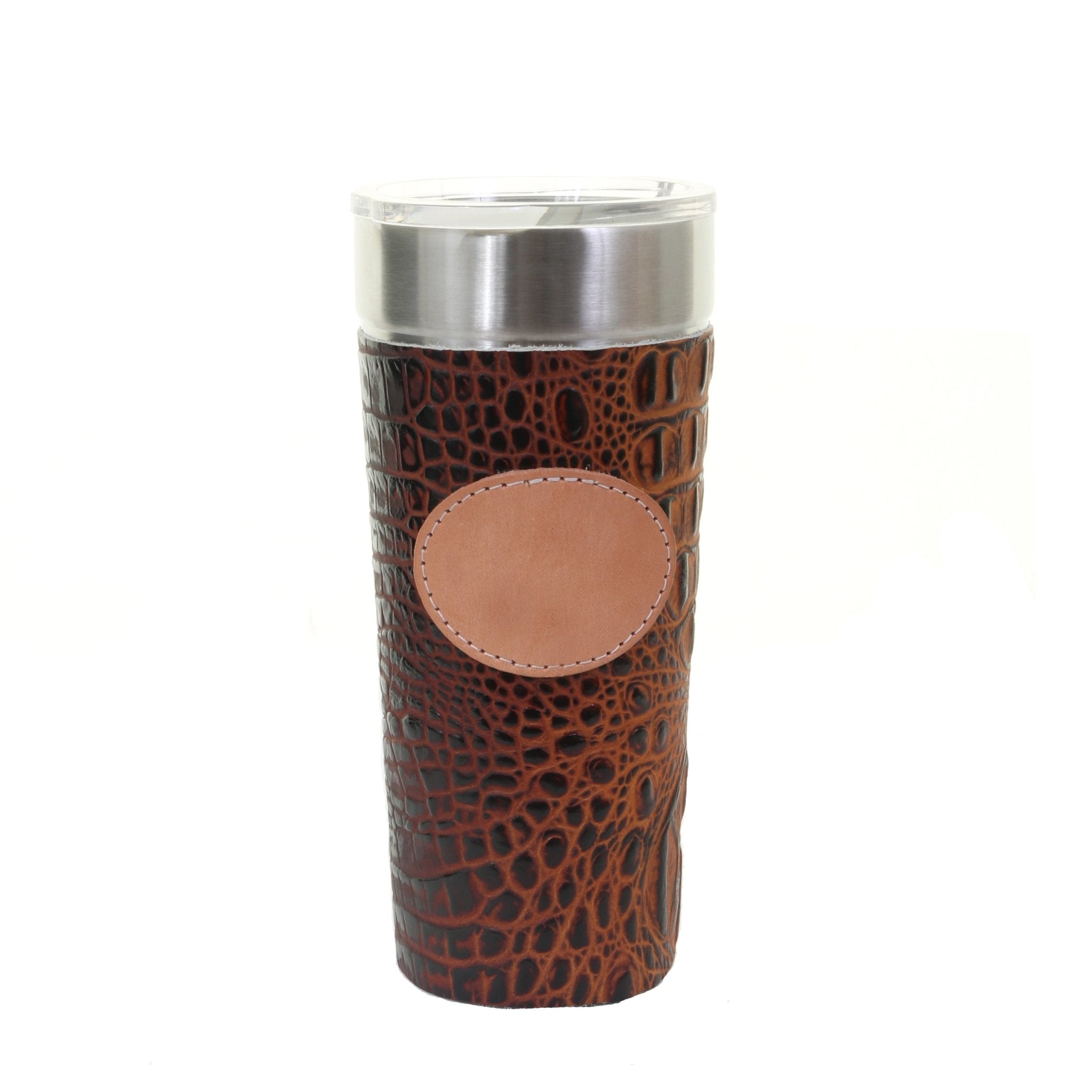 LEATHERWRAP03C - Butternut Cognac Leather Wrap and Name Plaque - Double J Saddlery