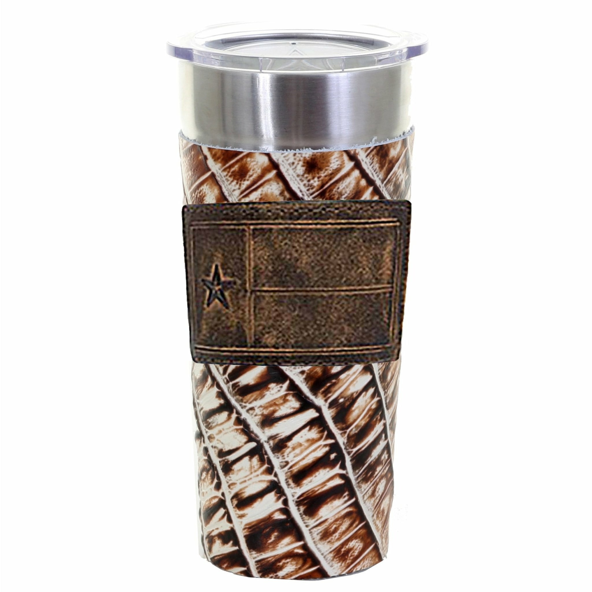 LEATHERWRAP04 - Desert Storm Gator Print Leather Wrap - *EXCLUSIVE PLAQUE OPTIONS - Double J Saddlery
