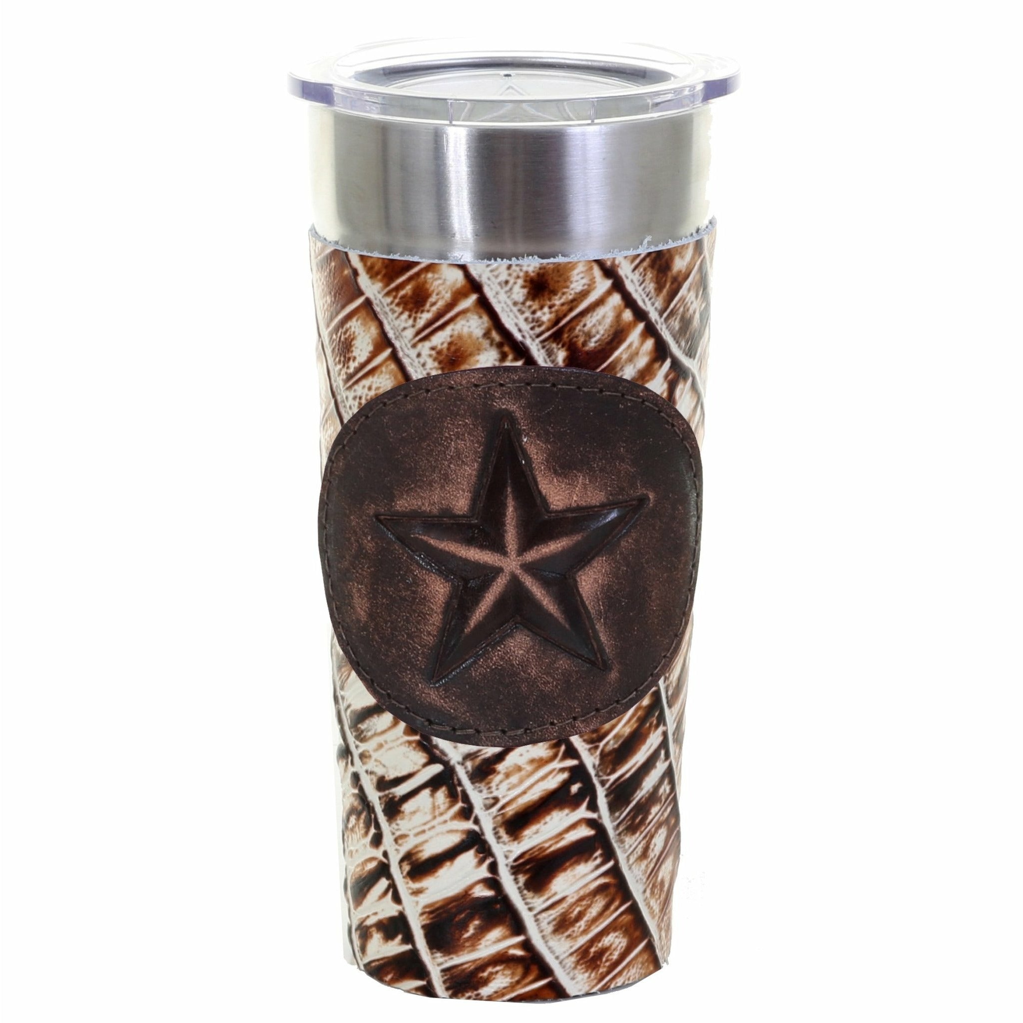 LEATHERWRAP04 - Desert Storm Gator Print Leather Wrap - *EXCLUSIVE PLAQUE OPTIONS - Double J Saddlery