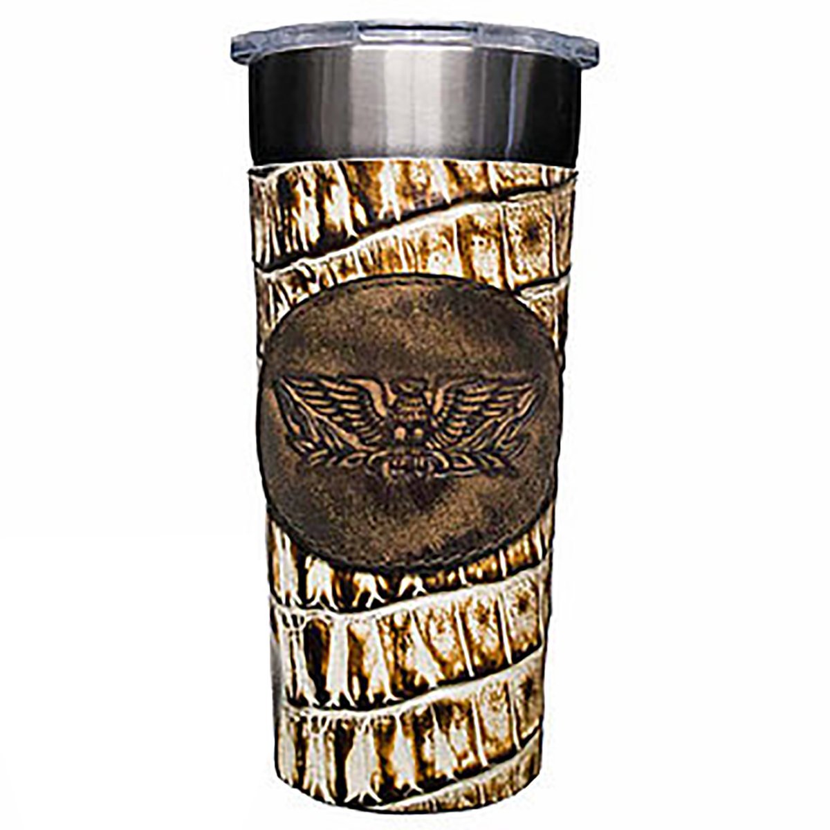 LEATHERWRAP04 - Desert Storm Gator Print Leather Wrap - *EXCLUSIVE PLAQUE OPTIONS - Double J Saddlery