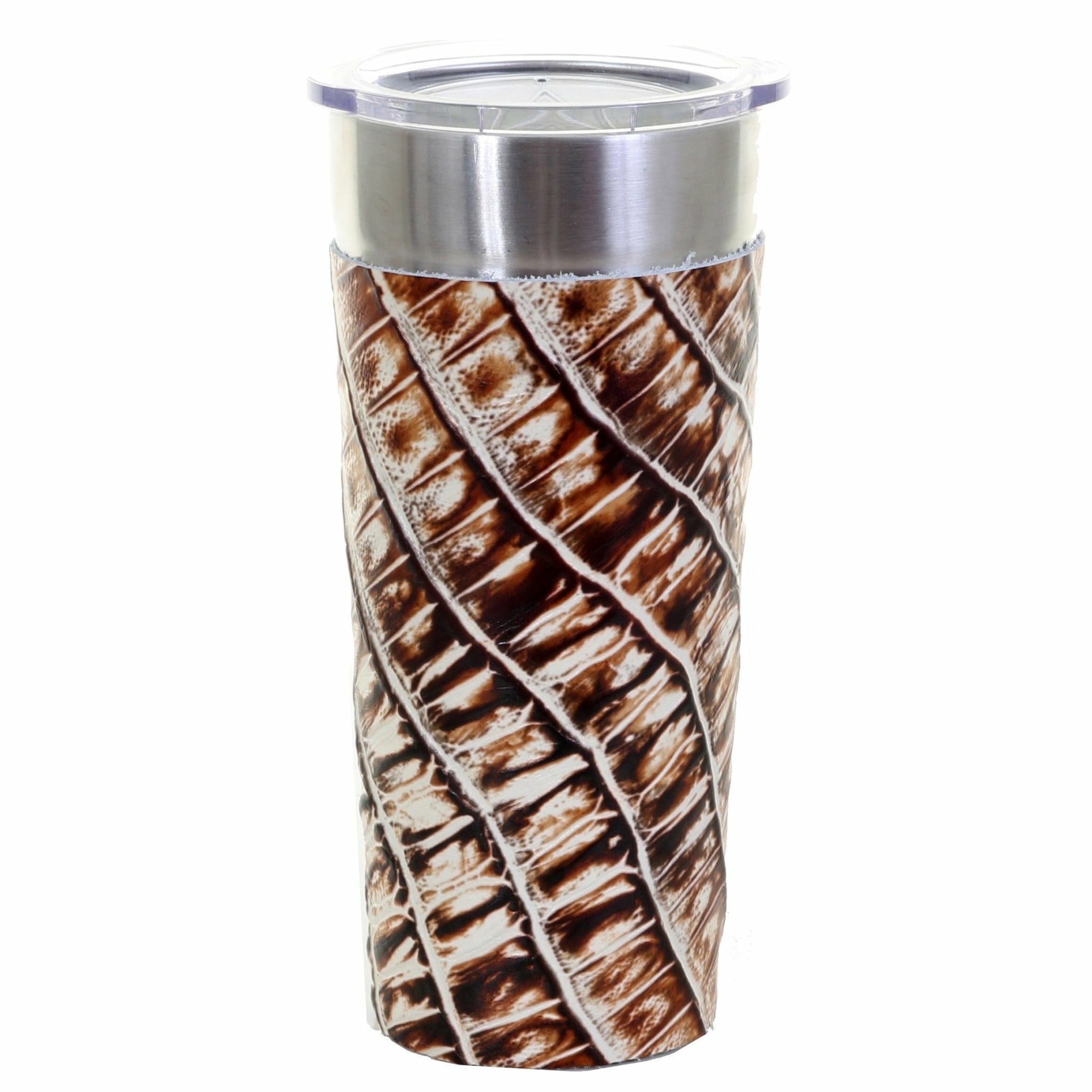 LEATHERWRAP04 - Desert Storm Gator Print Leather Wrap - *EXCLUSIVE PLAQUE OPTIONS - Double J Saddlery