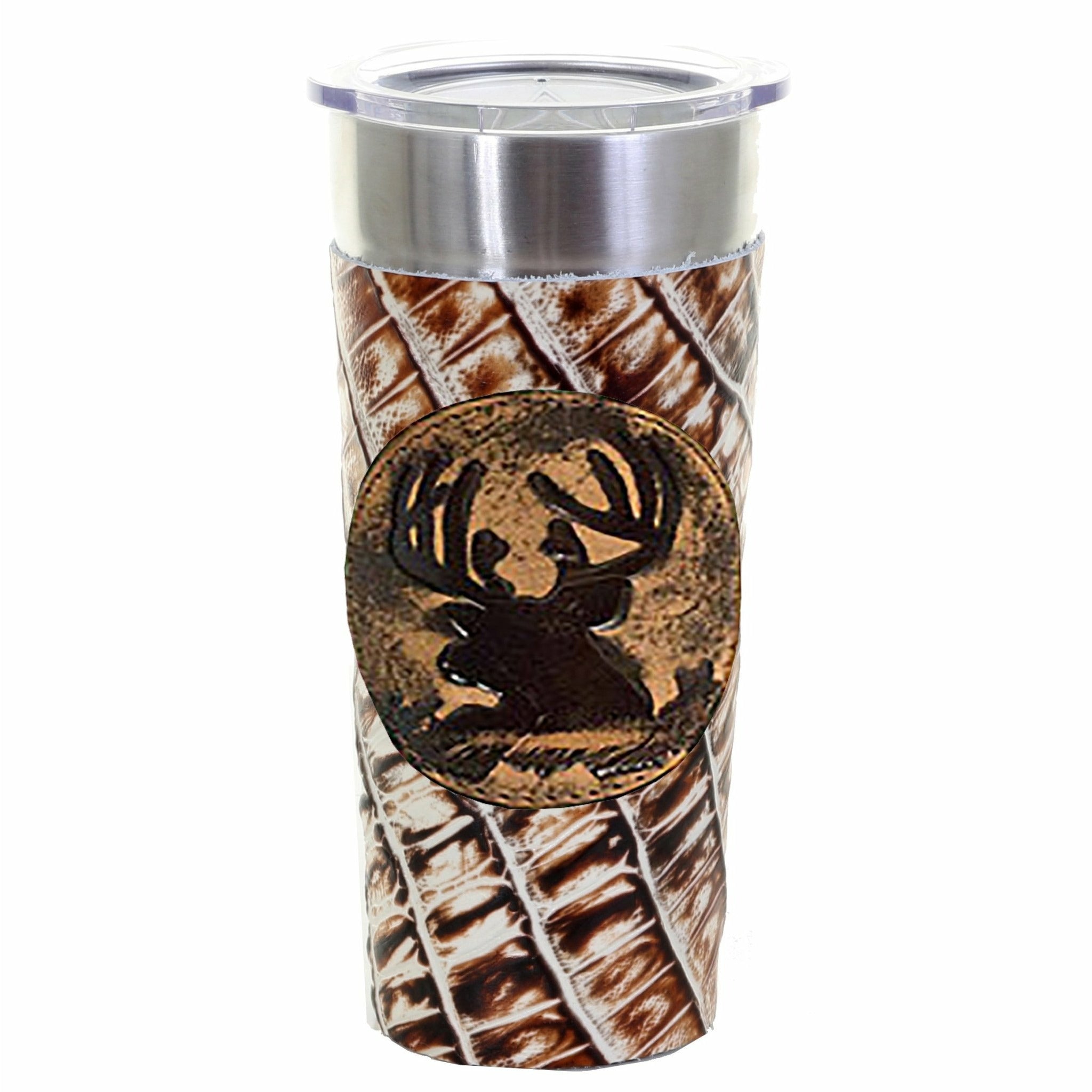 LEATHERWRAP04 - Desert Storm Gator Print Leather Wrap - *EXCLUSIVE PLAQUE OPTIONS - Double J Saddlery