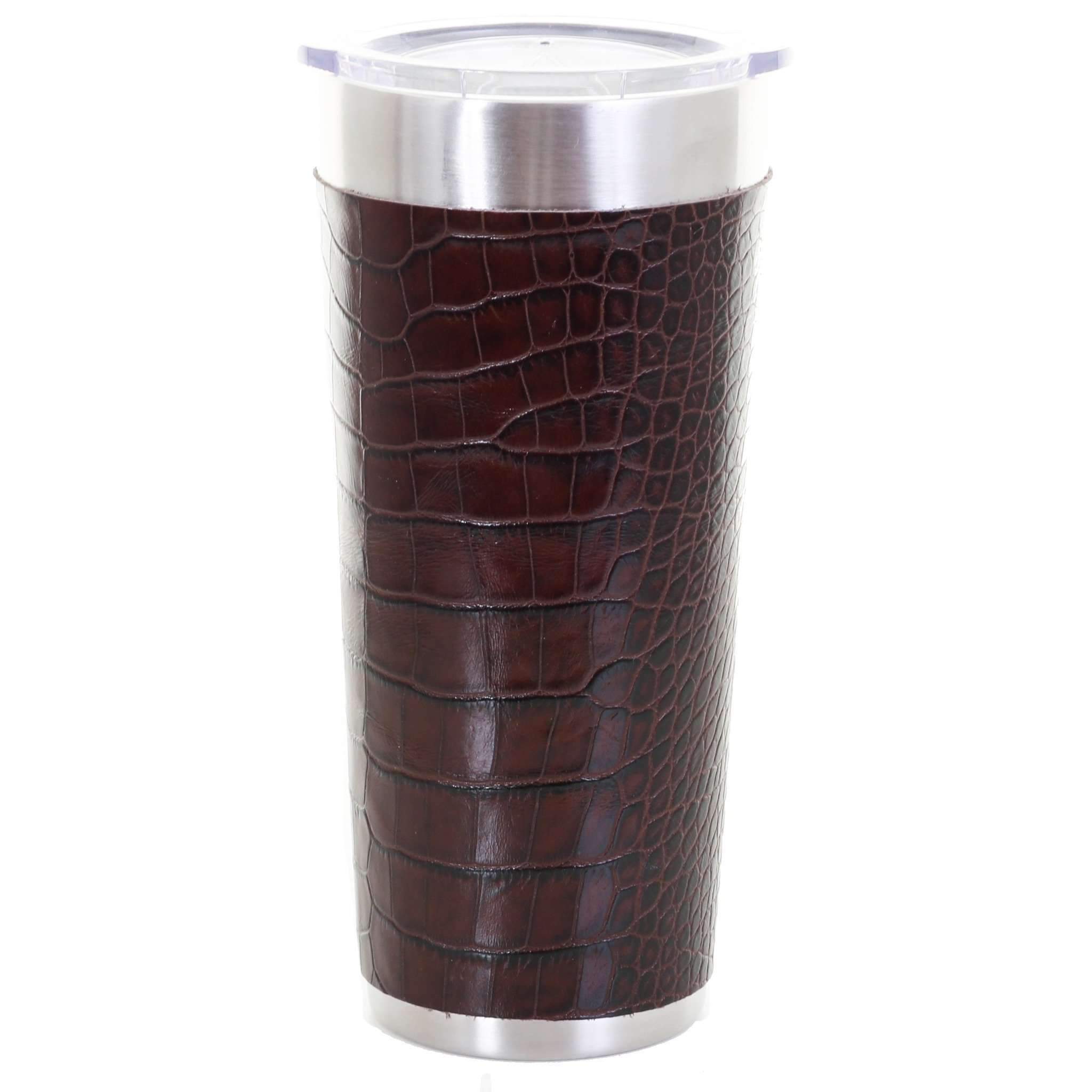 LEATHERWRAP39 - Chocolate Gator Print Leather Wrap - Double J Saddlery