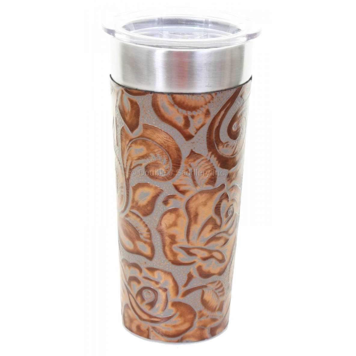 LEATHERWRAP42 - Eagle Grey/Copper Leather Wrap - Double J Saddlery