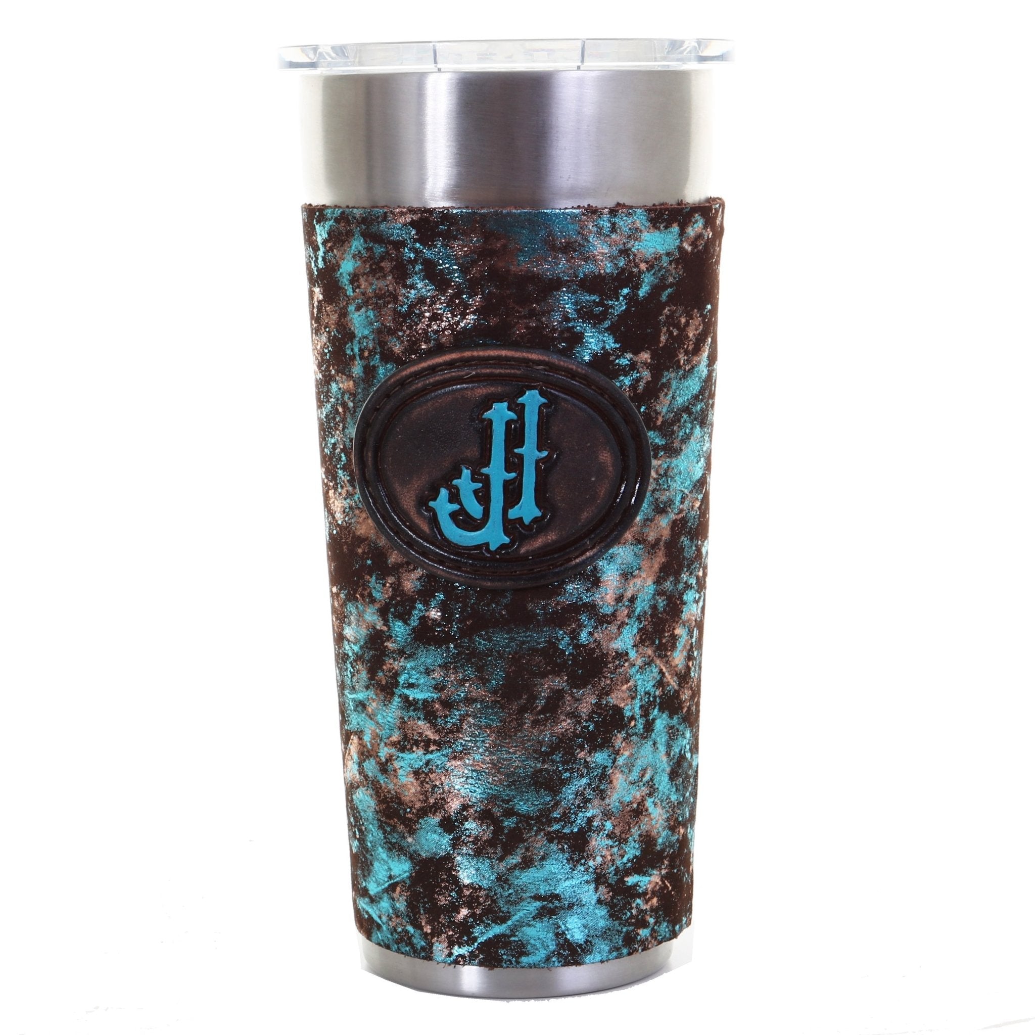 LEATHERWRAP57A - Metallica Leather Wrap with JJ Plaque - Double J Saddlery