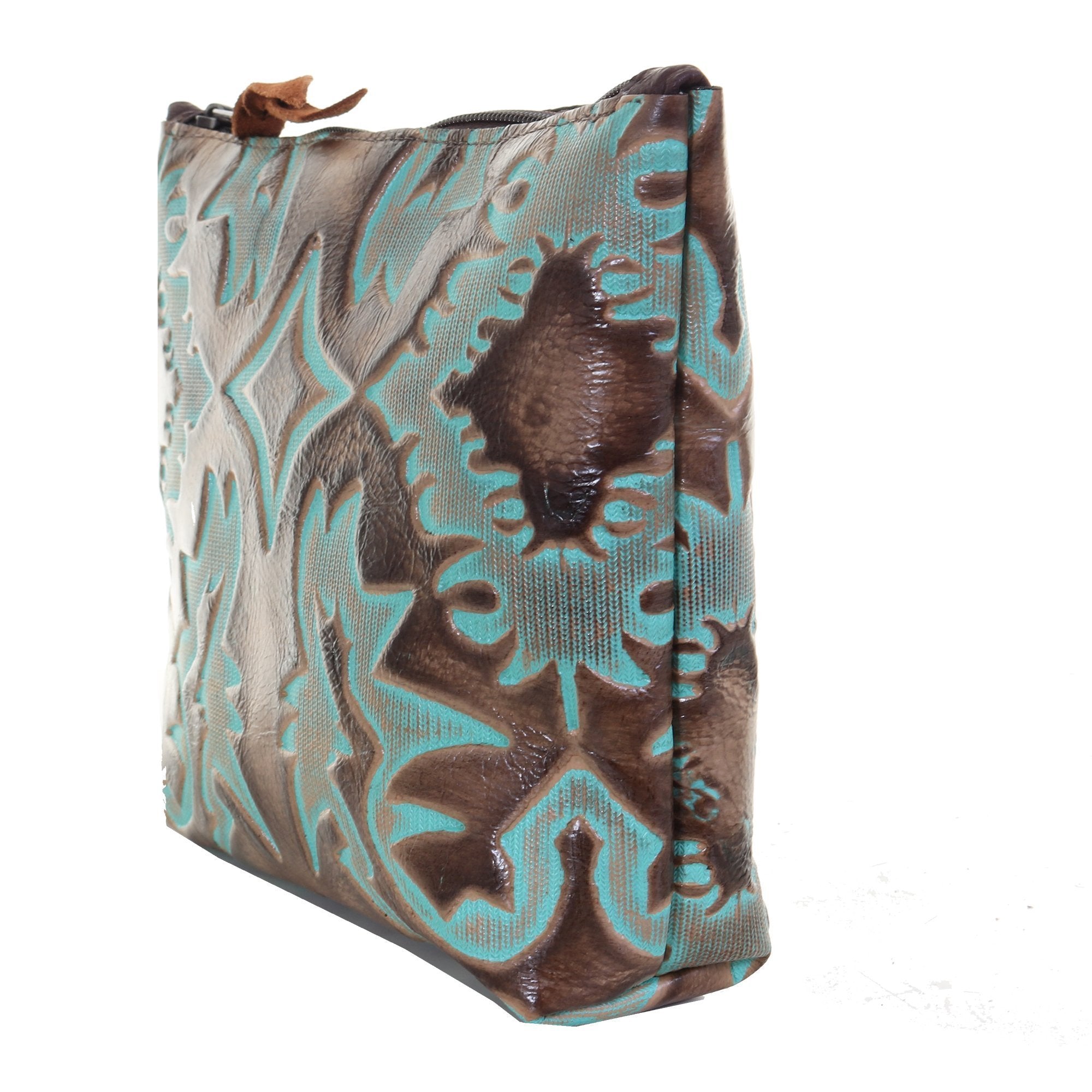 LMP17 - Laredo Burnt Turquoise Large Makeup Pouch - Double J Saddlery