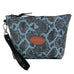 LMP21 - Turquoise Desert Snake Print Large Makeup Pouch - Double J Saddlery