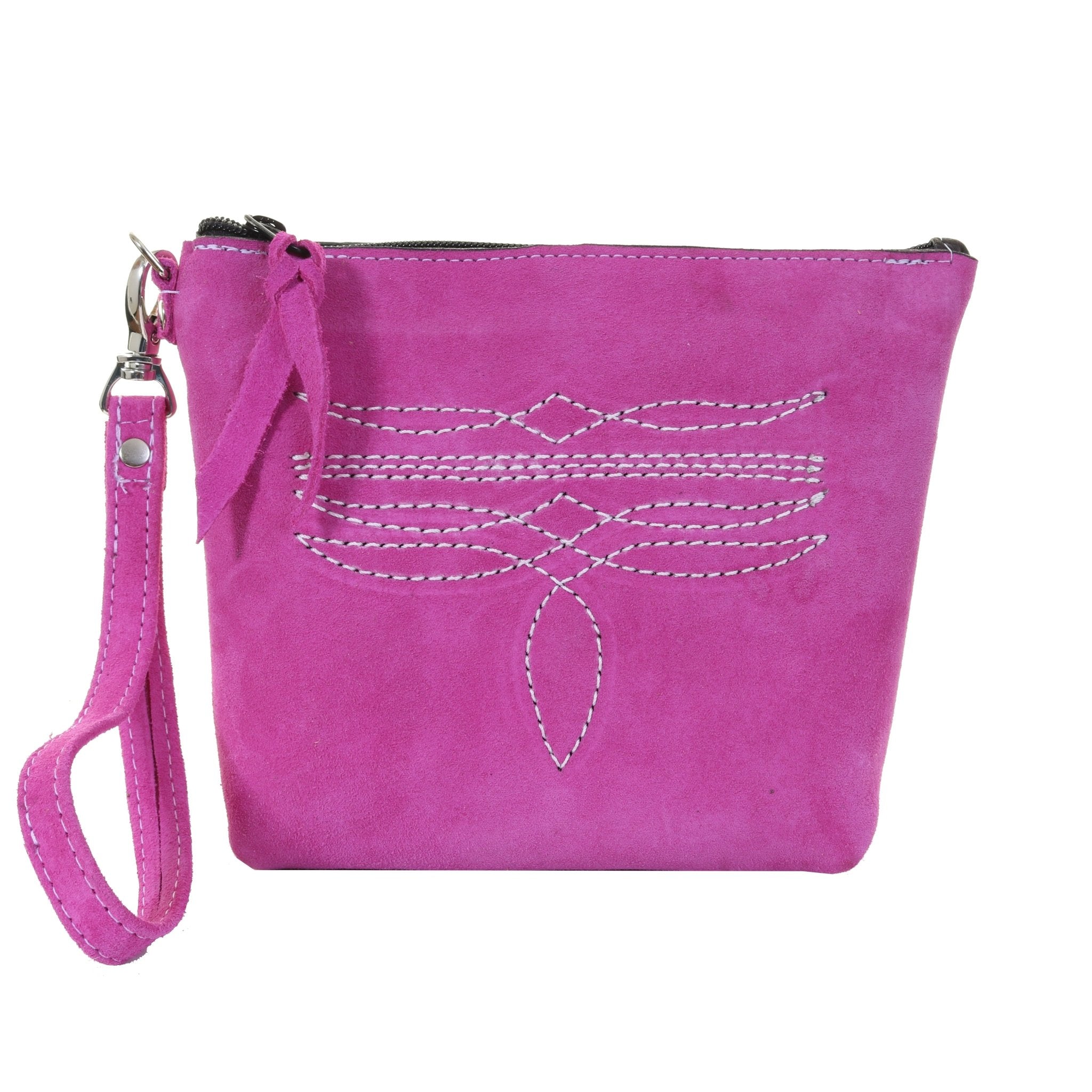 LMP32 - Fuchsia Suede Makeup Pouch - Double J Saddlery