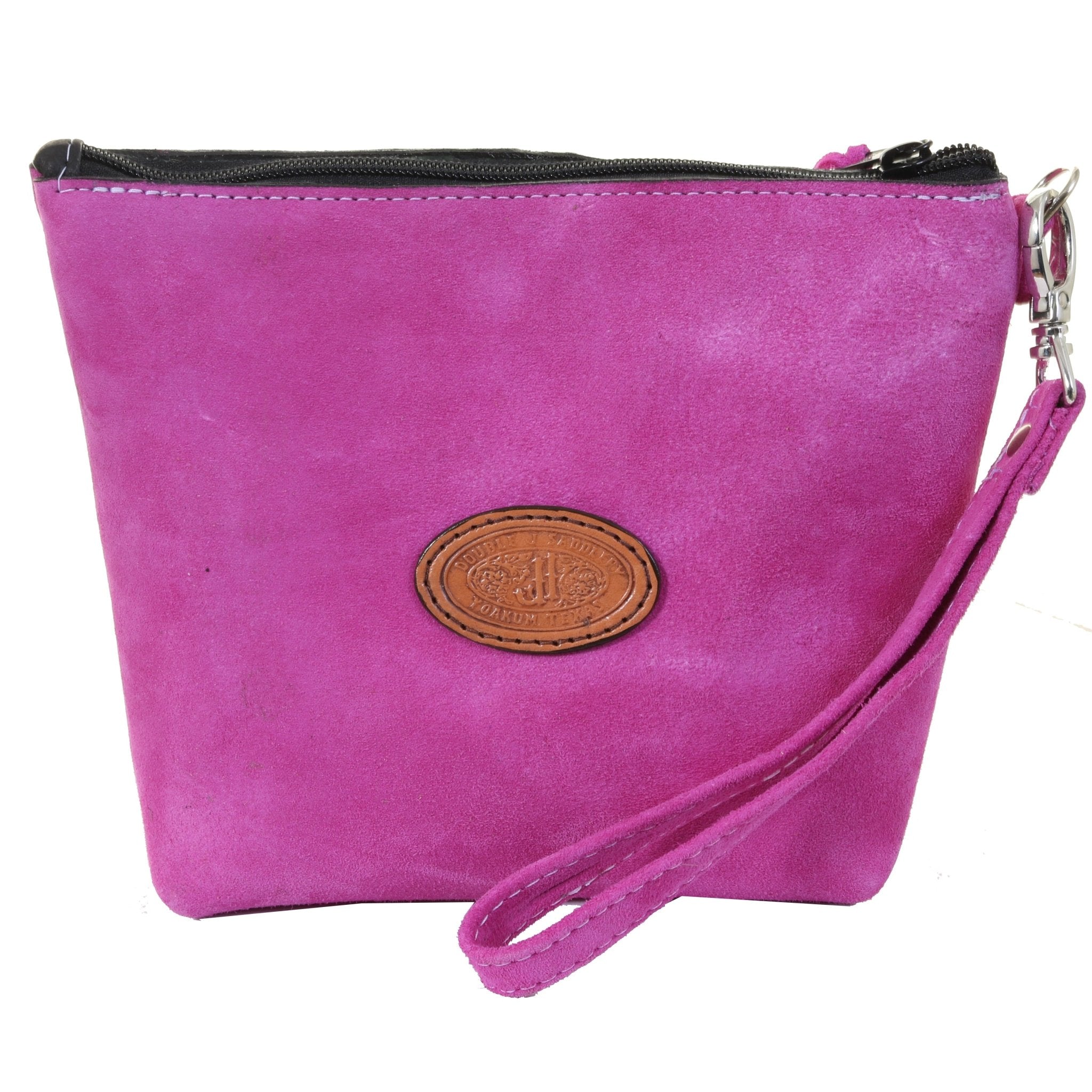 LMP32 - Fuchsia Suede Makeup Pouch - Double J Saddlery