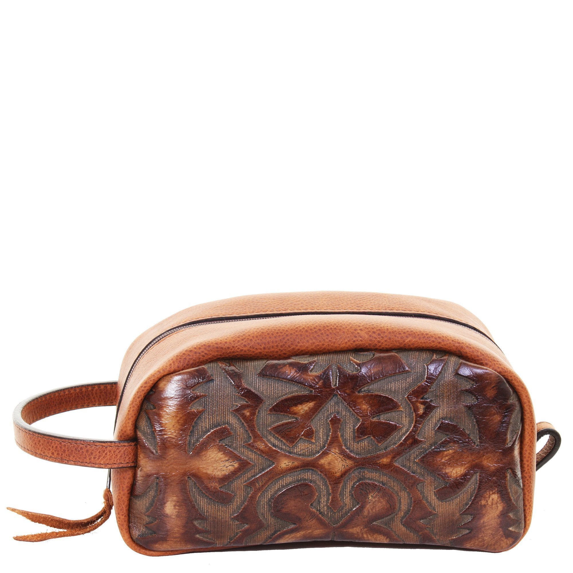 LSK32 - Laredo Burnt Leather Shaving Bag - Double J Saddlery