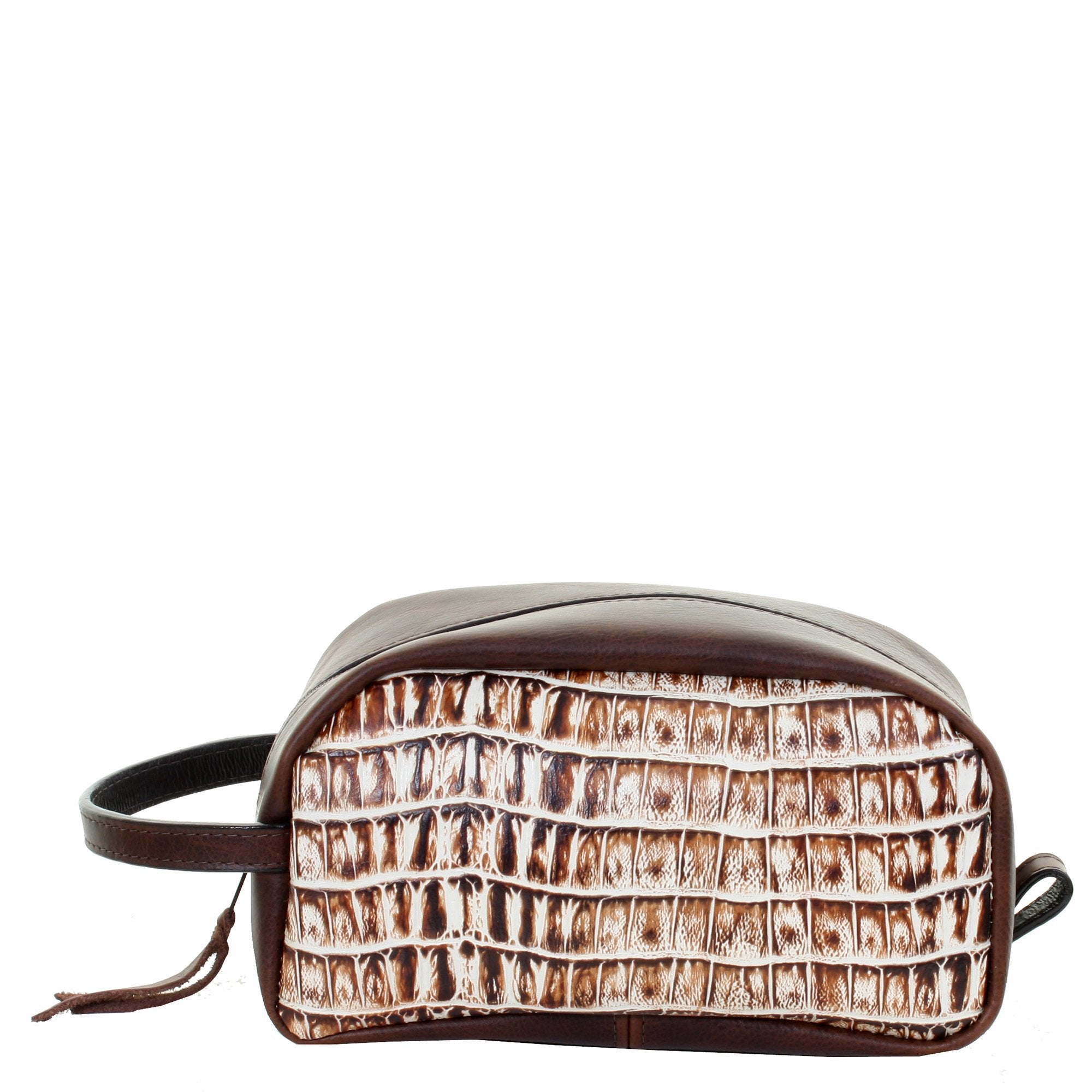 LSK39 - Cream Vintage Gator Print Shaving Bag - Double J Saddlery