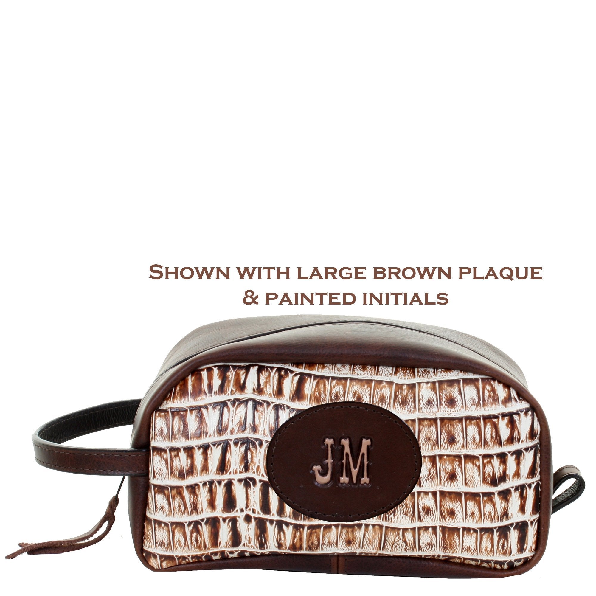 LSK39 - Cream Vintage Gator Print Shaving Bag - Double J Saddlery