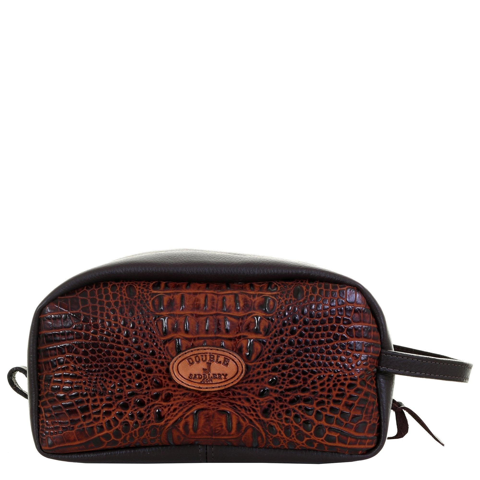 LSK46P - Autumn Crocodile Print Shaving Bag w/Plaque - Double J Saddlery