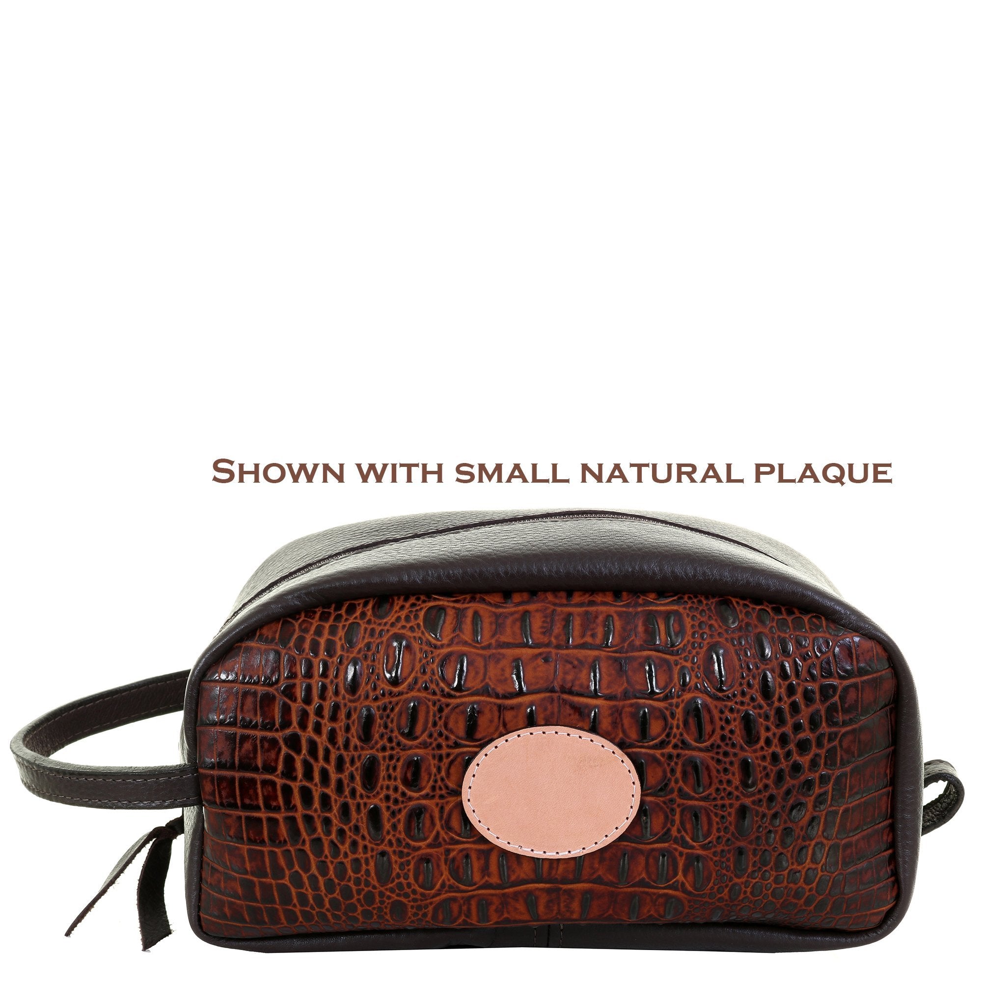 LSK46P - Autumn Crocodile Print Shaving Bag w/Plaque - Double J Saddlery
