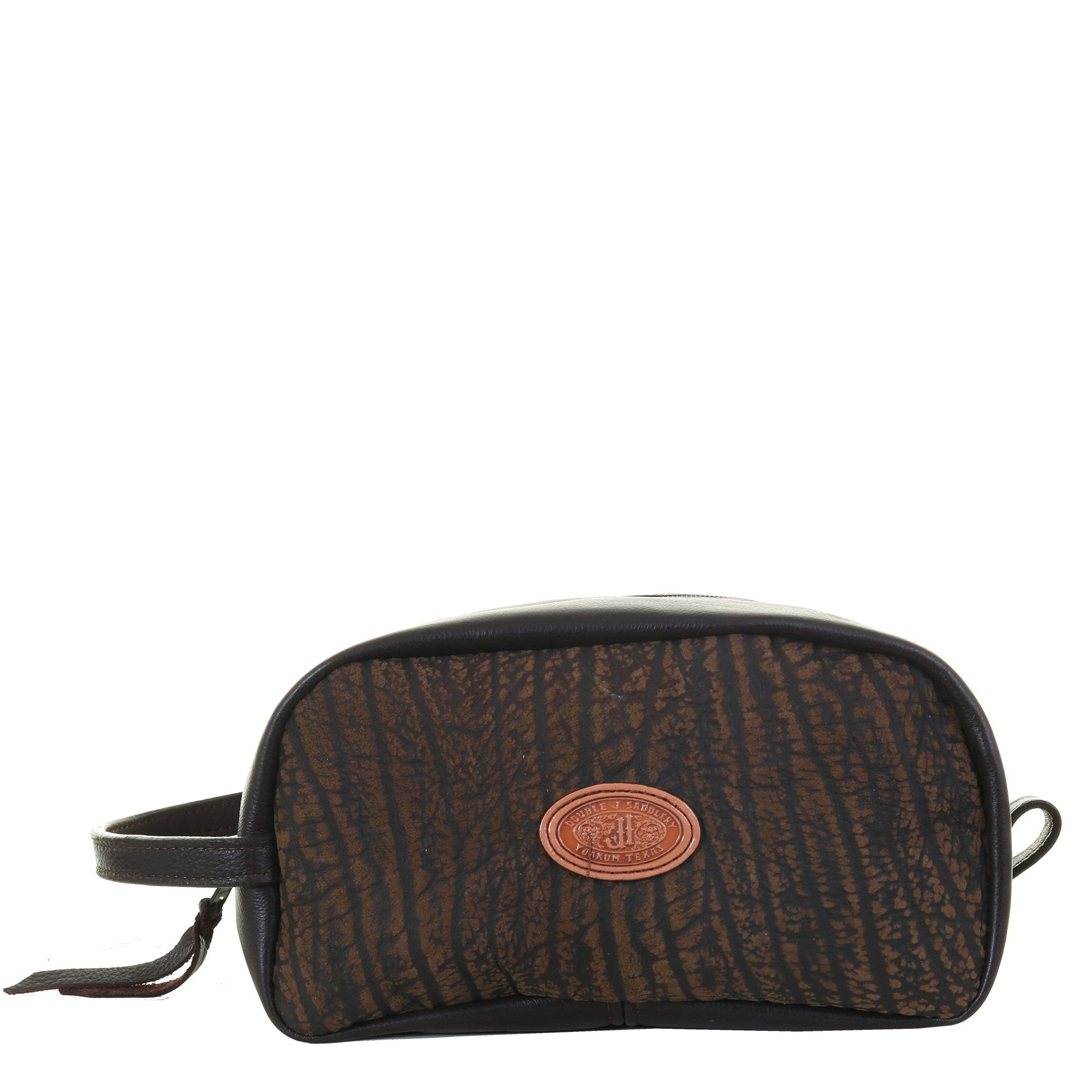 LSK67 - Brown Cape Genuine Bison Leather Shaving Bag - Double J Saddlery