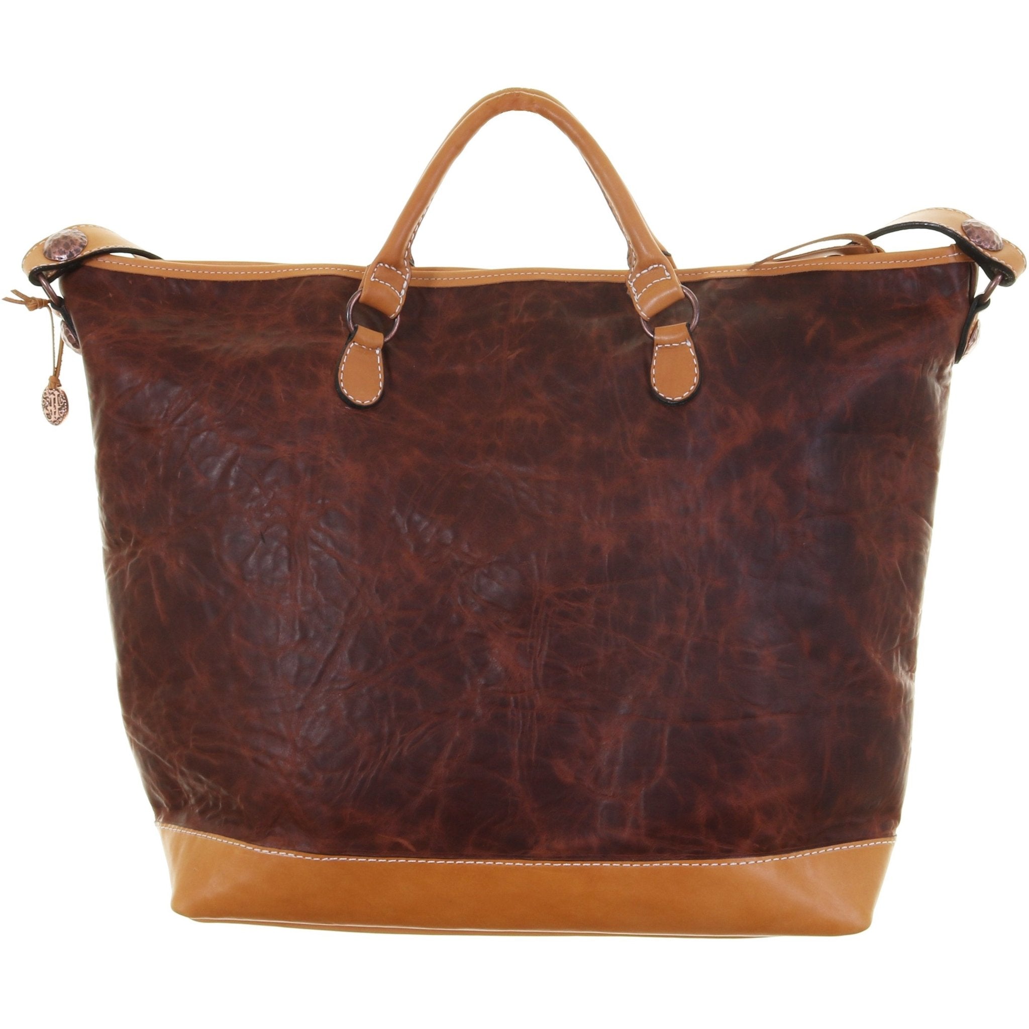 LT05 - Brandy Pull-Up Leather Luggage Tote - Double J Saddlery