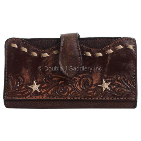LW173 - Texas Star Tooled Ladies Wallet - Double J Saddlery