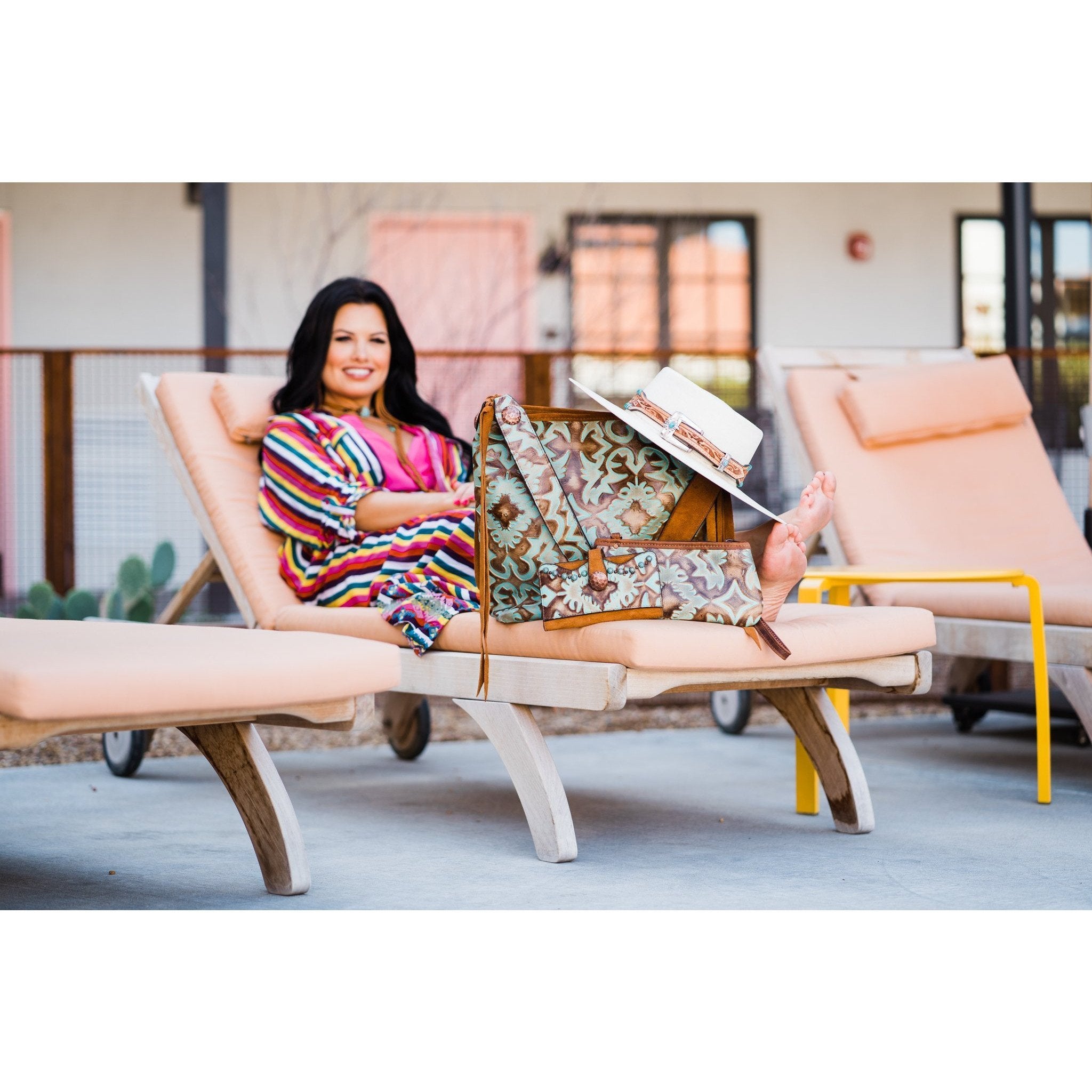 LW222 - Turquoise/Brown Laredo Ladies Wallet - Double J Saddlery