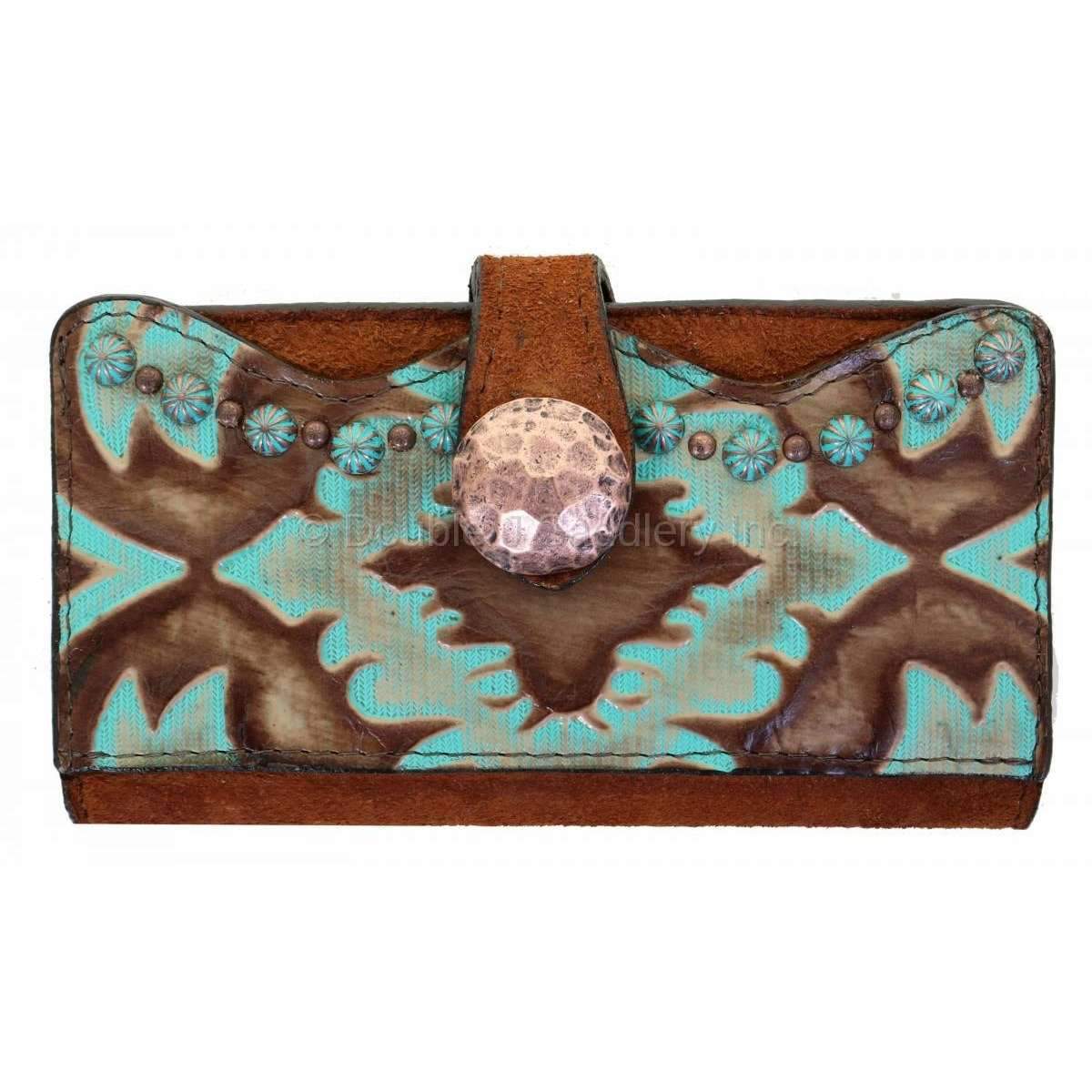 LW222 - Turquoise/Brown Laredo Ladies Wallet - Double J Saddlery