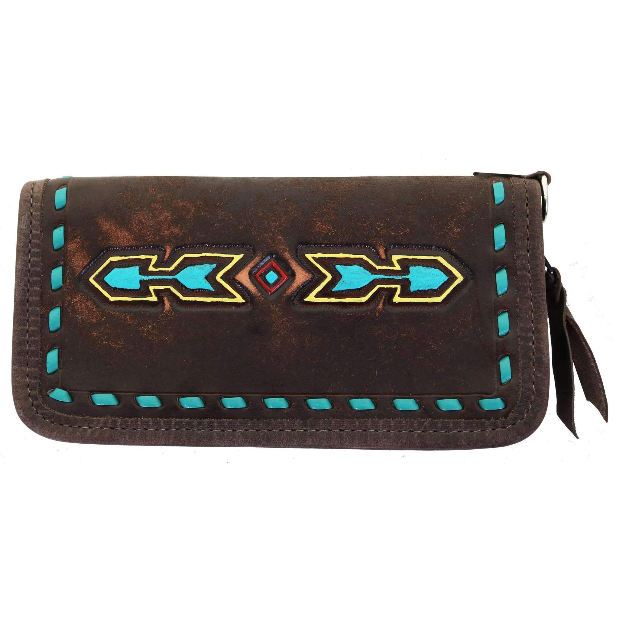 LZW04 - Southwest Arrowhead Ladies Zipper Wallet - Double J Saddlery