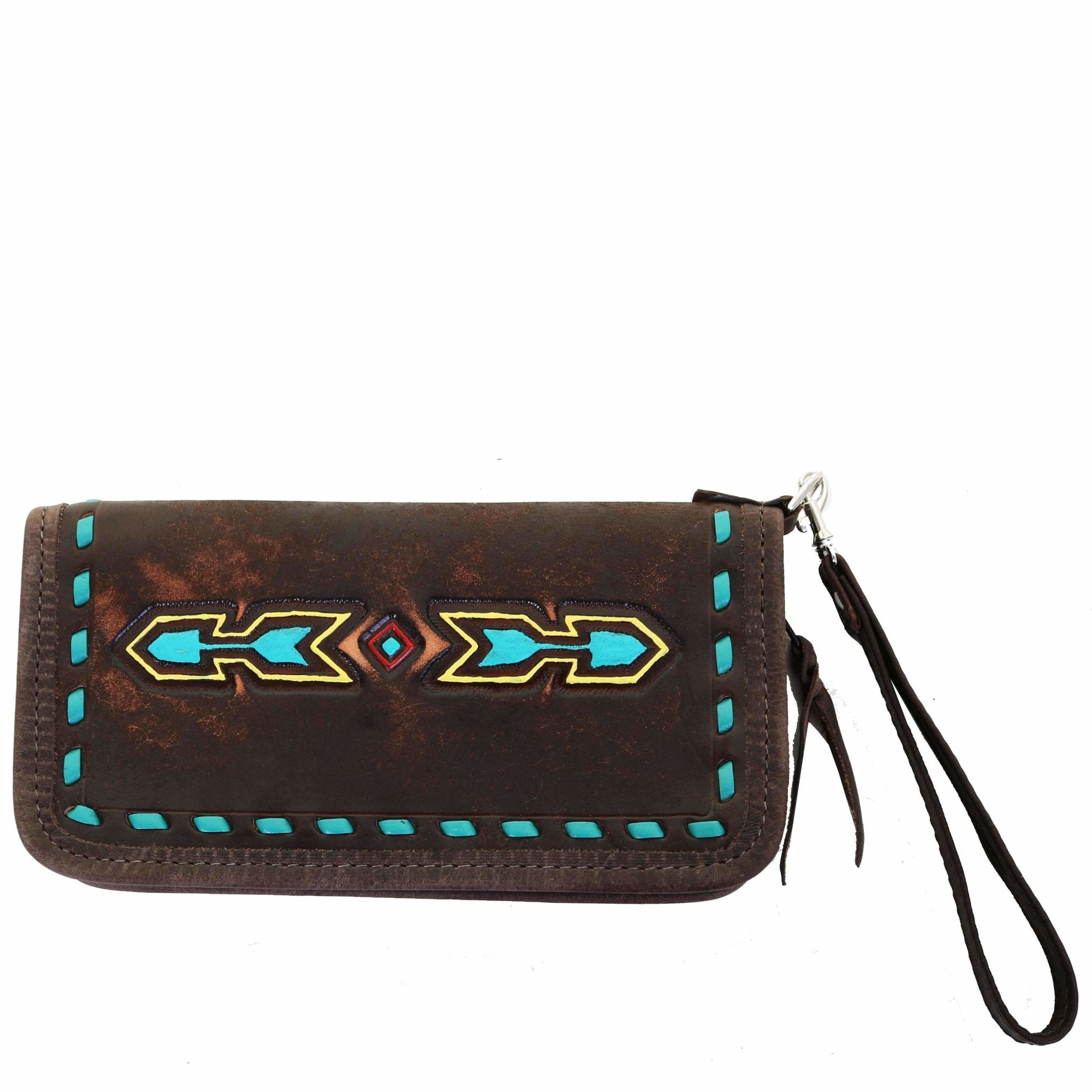 LZW04 - Southwest Arrowhead Ladies Zipper Wallet - Double J Saddlery