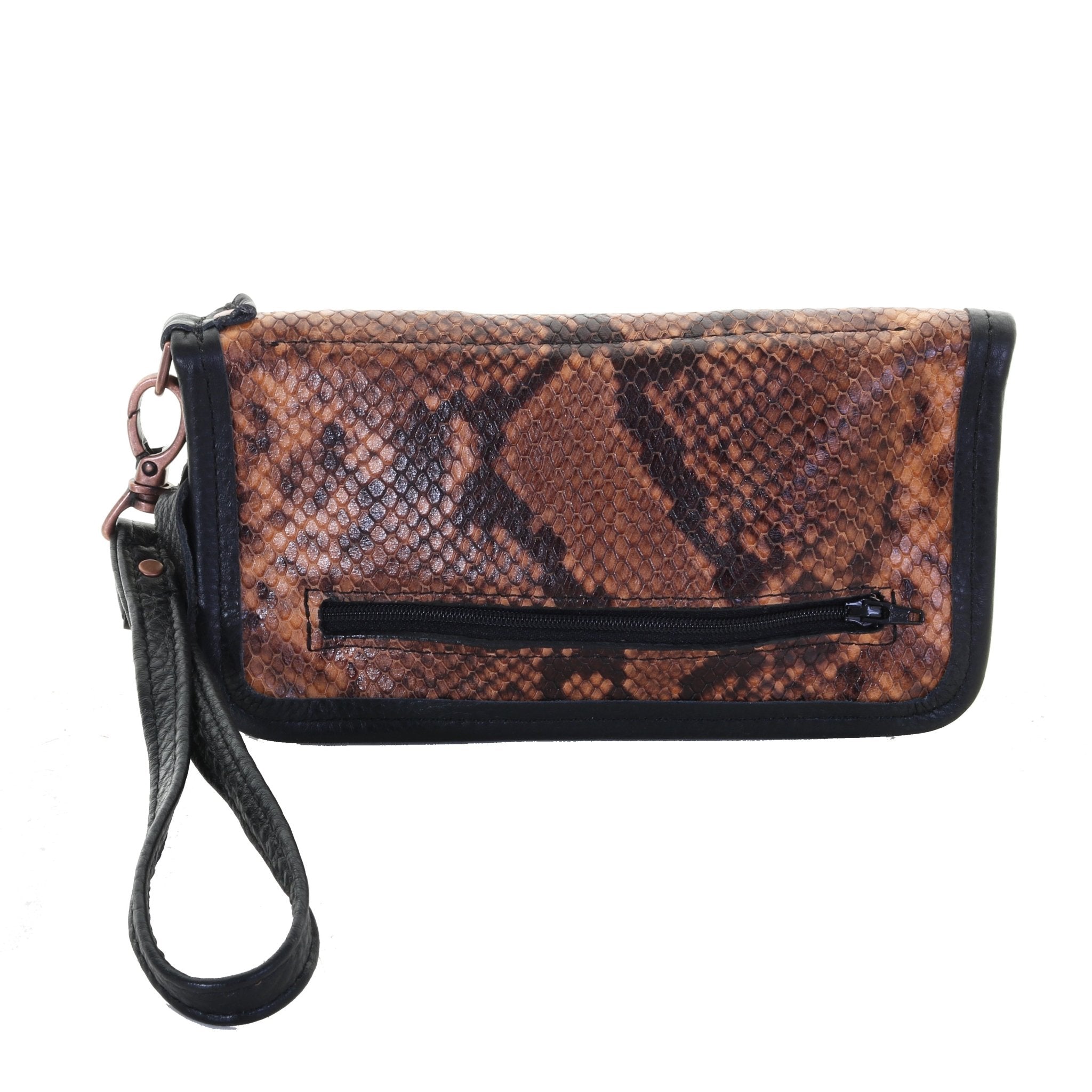 LZW32 - Copperhead Snake Print Ladies Zipper Wallet - Double J Saddlery