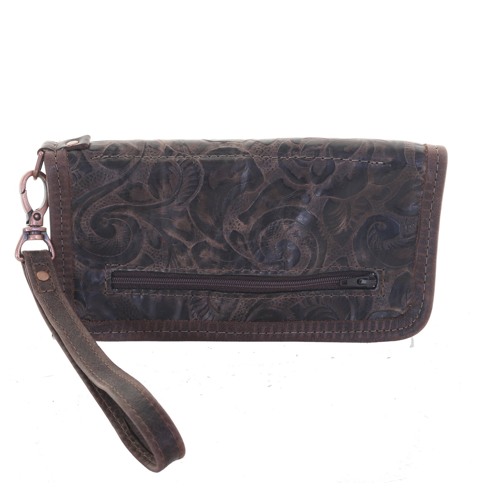 LZW35 - Vintage Rose Ladies Zipper Wallet - Double J Saddlery