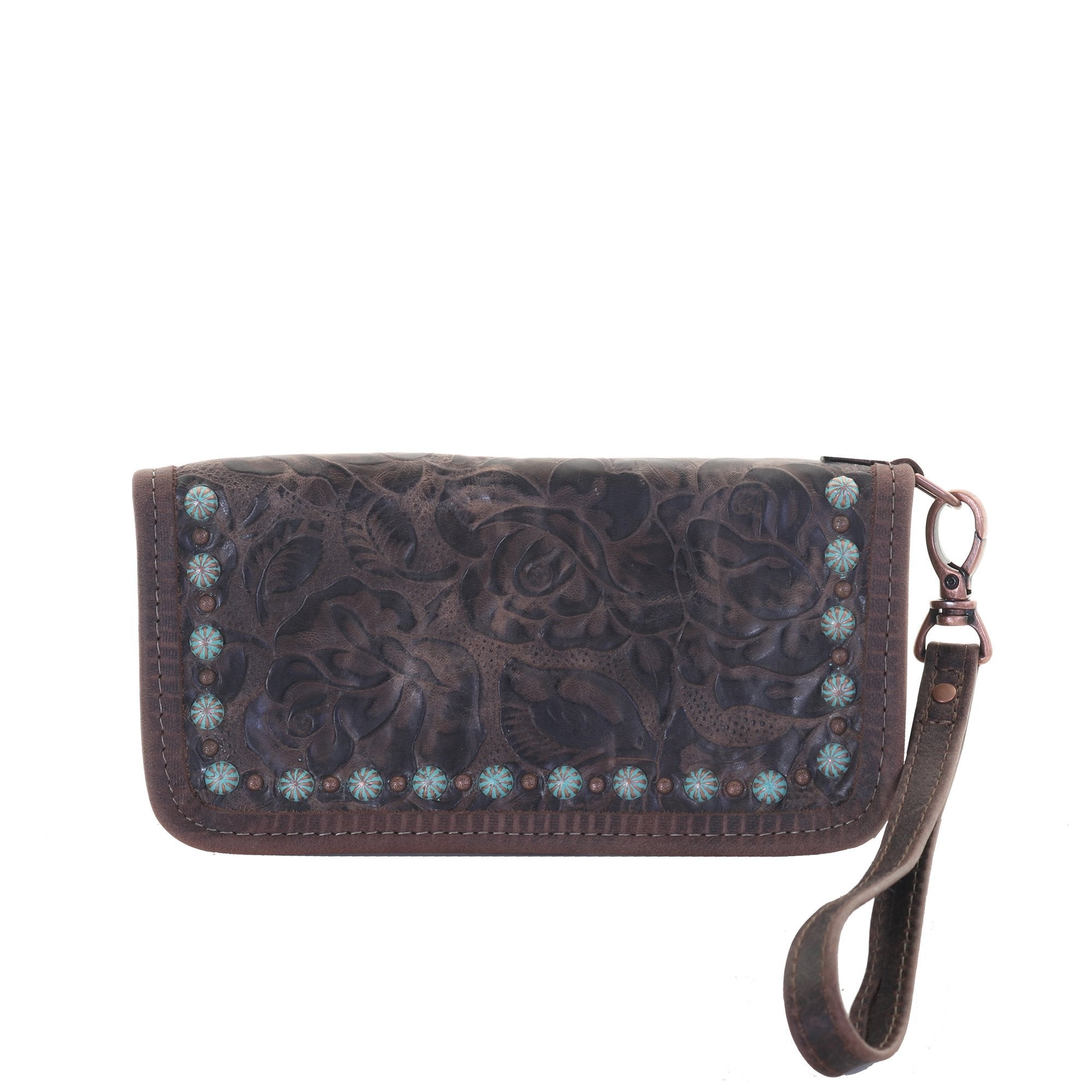 LZW35 - Vintage Rose Ladies Zipper Wallet - Double J Saddlery