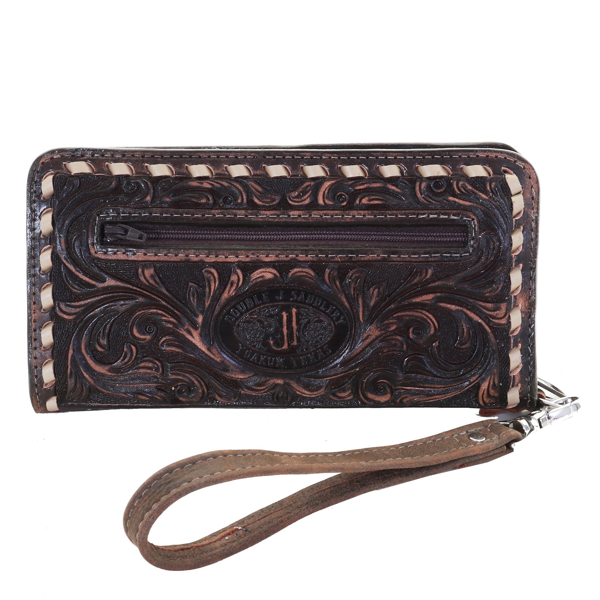 LZW36 -Tularosa Brown Vintage Ladies Zipper Wallet - Double J Saddlery