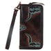 LZW45 - Turquoise Longhorn Zipper Wallet - Double J Saddlery