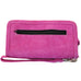 LZW57- Hot Pink Suede Zipper Wallet - Double J Saddlery