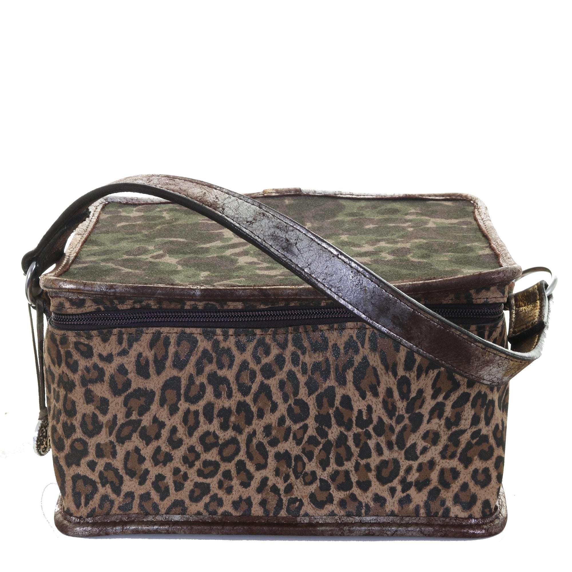 MB41 - Camo and Leopard Suede Print Makeup Tote - Double J Saddlery