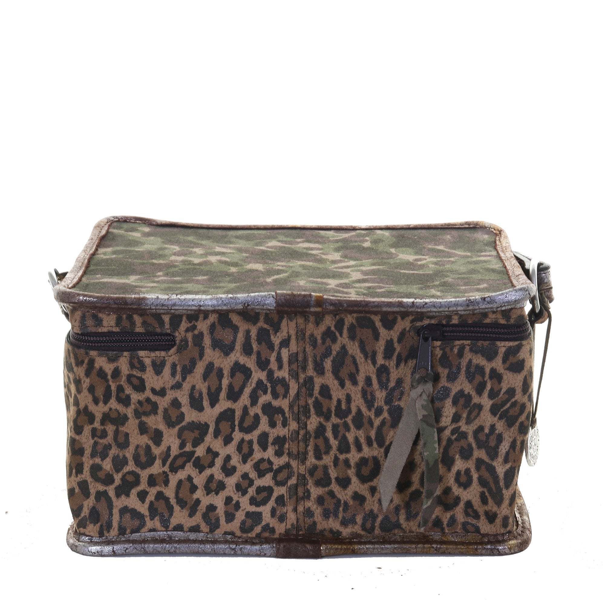 MB41 - Camo and Leopard Suede Print Makeup Tote - Double J Saddlery