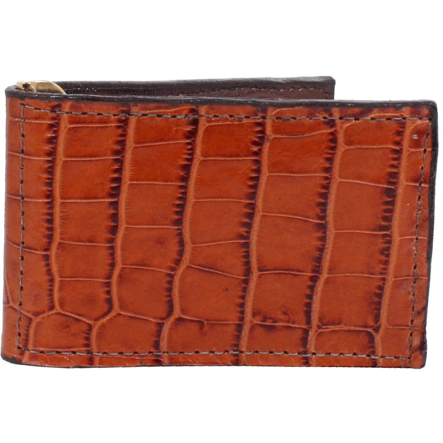 MC101 - Mini Africana Print Cognac Money Clip - Double J Saddlery