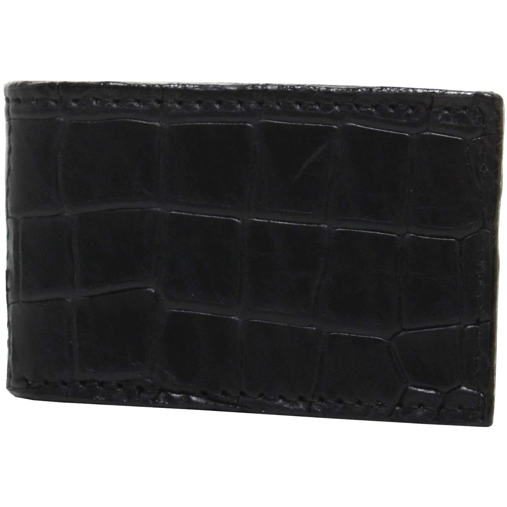 MC105 - Black Crocodile Print Money Clip - Double J Saddlery