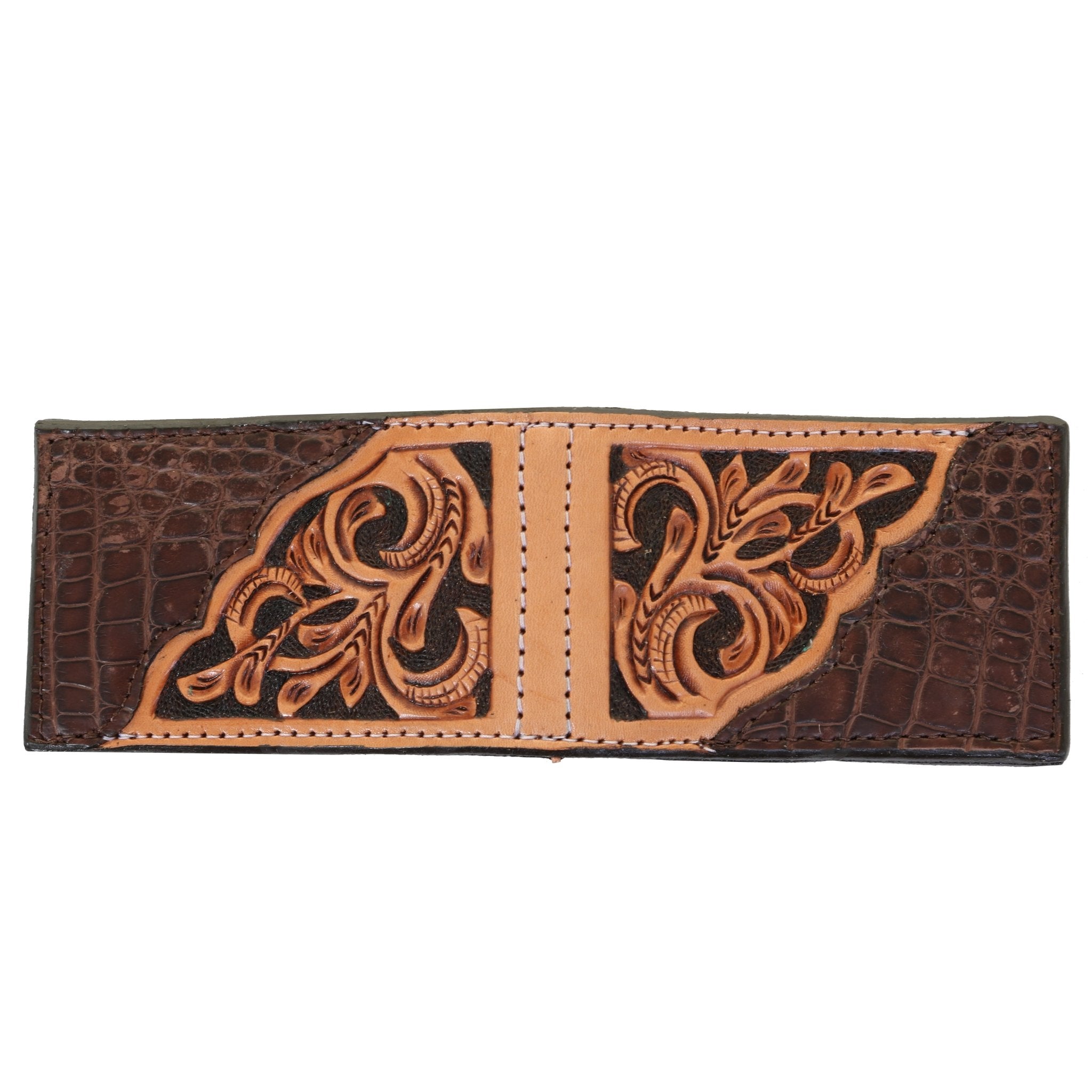 MC163- Tooled Overlay Money Clip - Double J Saddlery