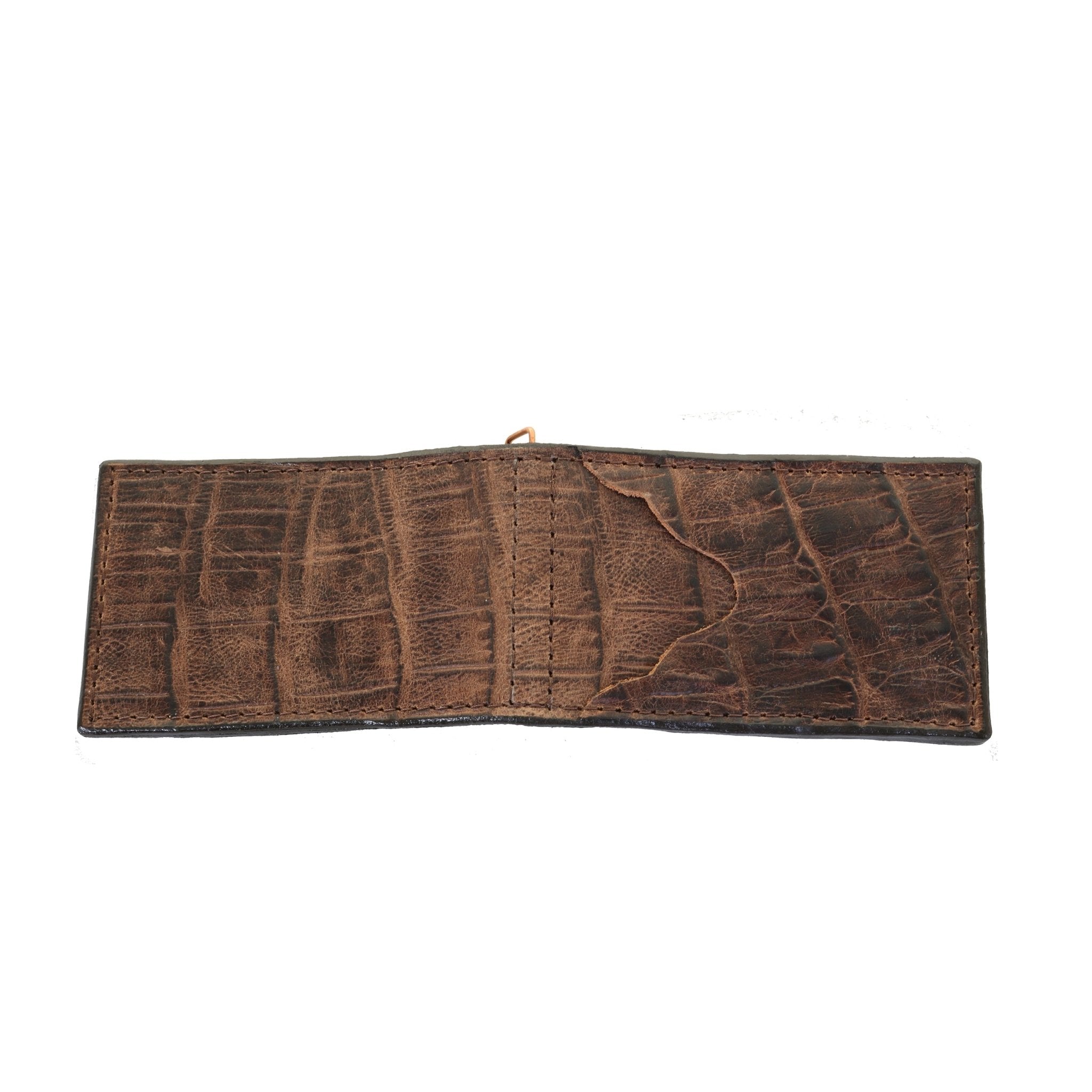 MC170- Brown Knife Tail Gator Money Clip - Double J Saddlery