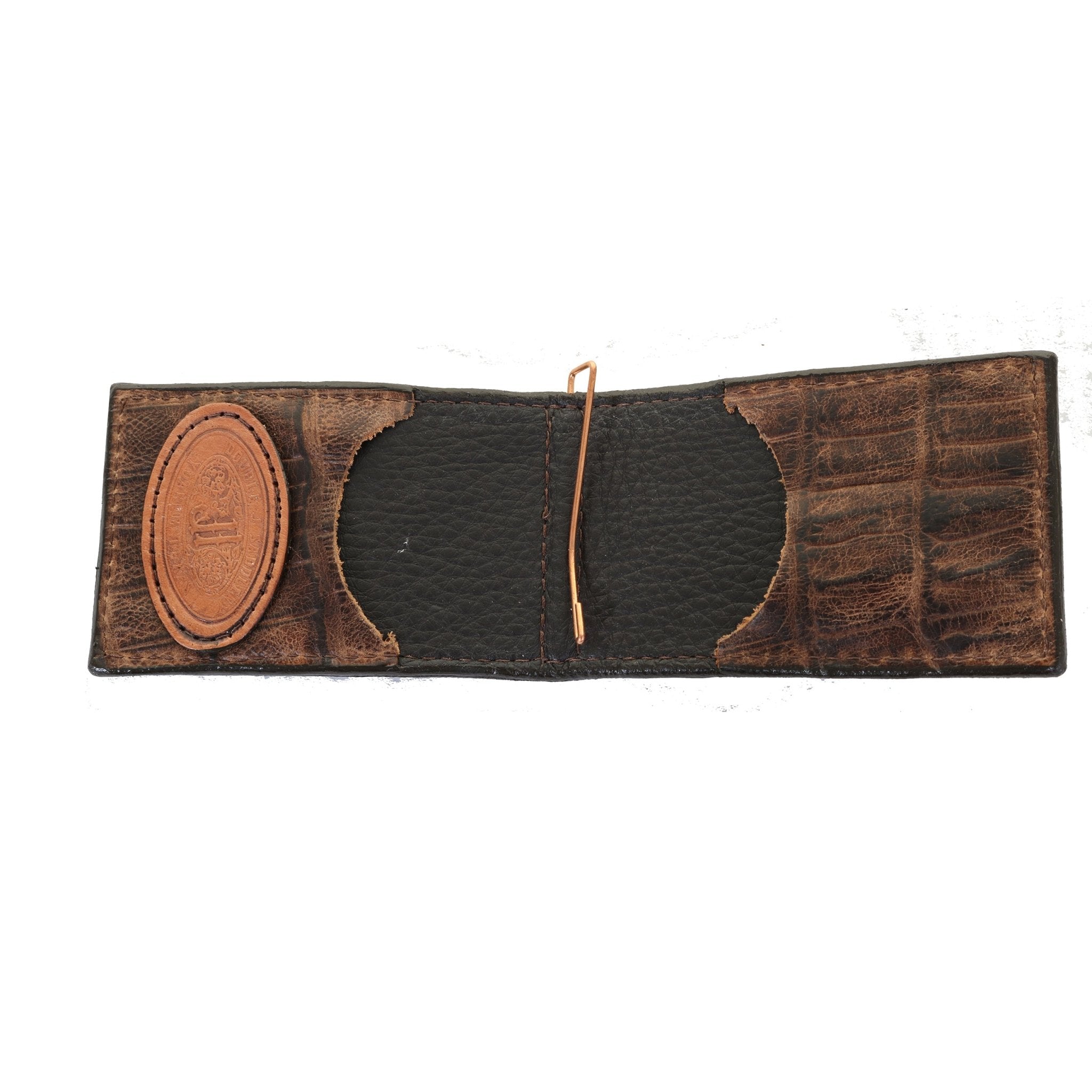 MC170- Brown Knife Tail Gator Money Clip - Double J Saddlery