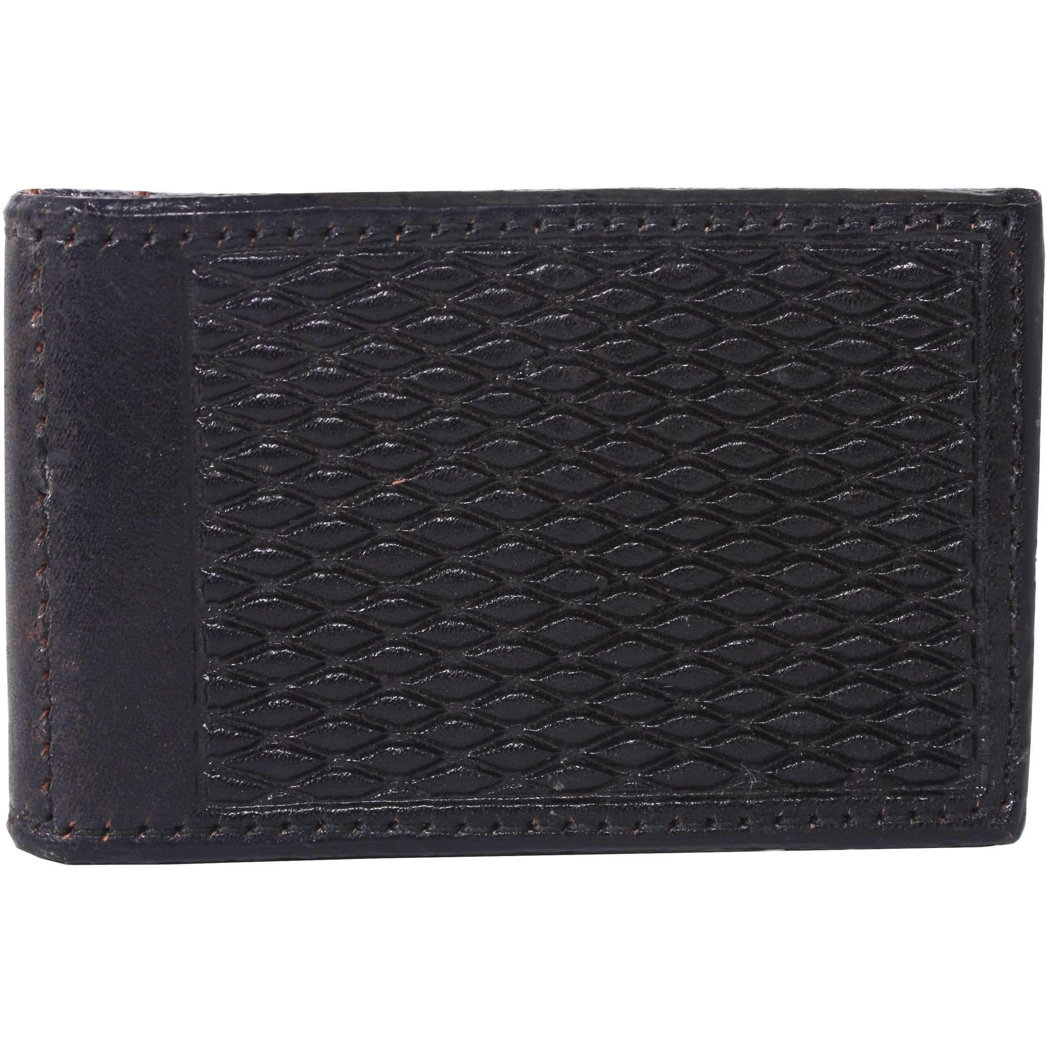 MC28 - Black Hand-Tooled Money Clip - Double J Saddlery