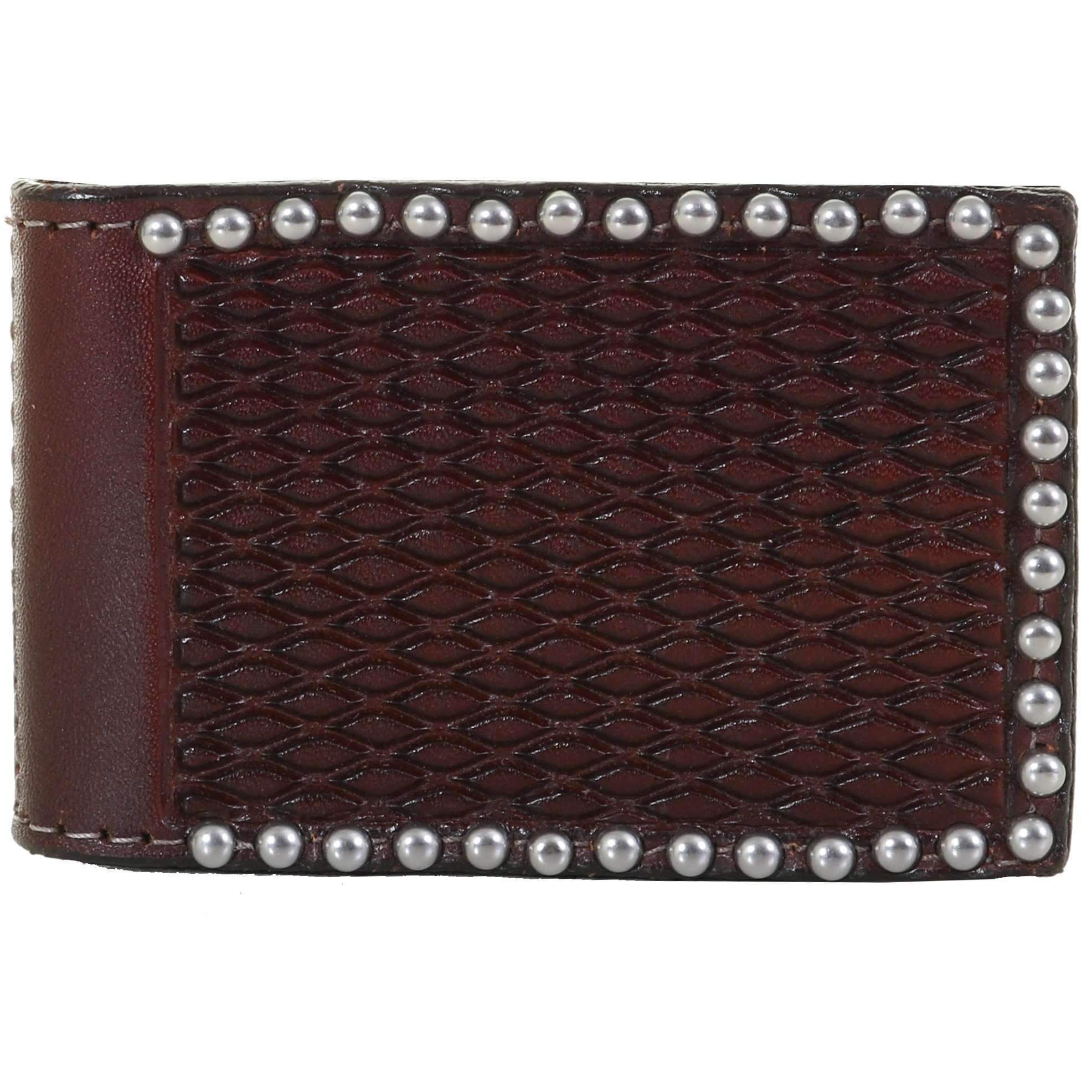 MC45 - Cognac Hand-Tooled Money Clip - Double J Saddlery