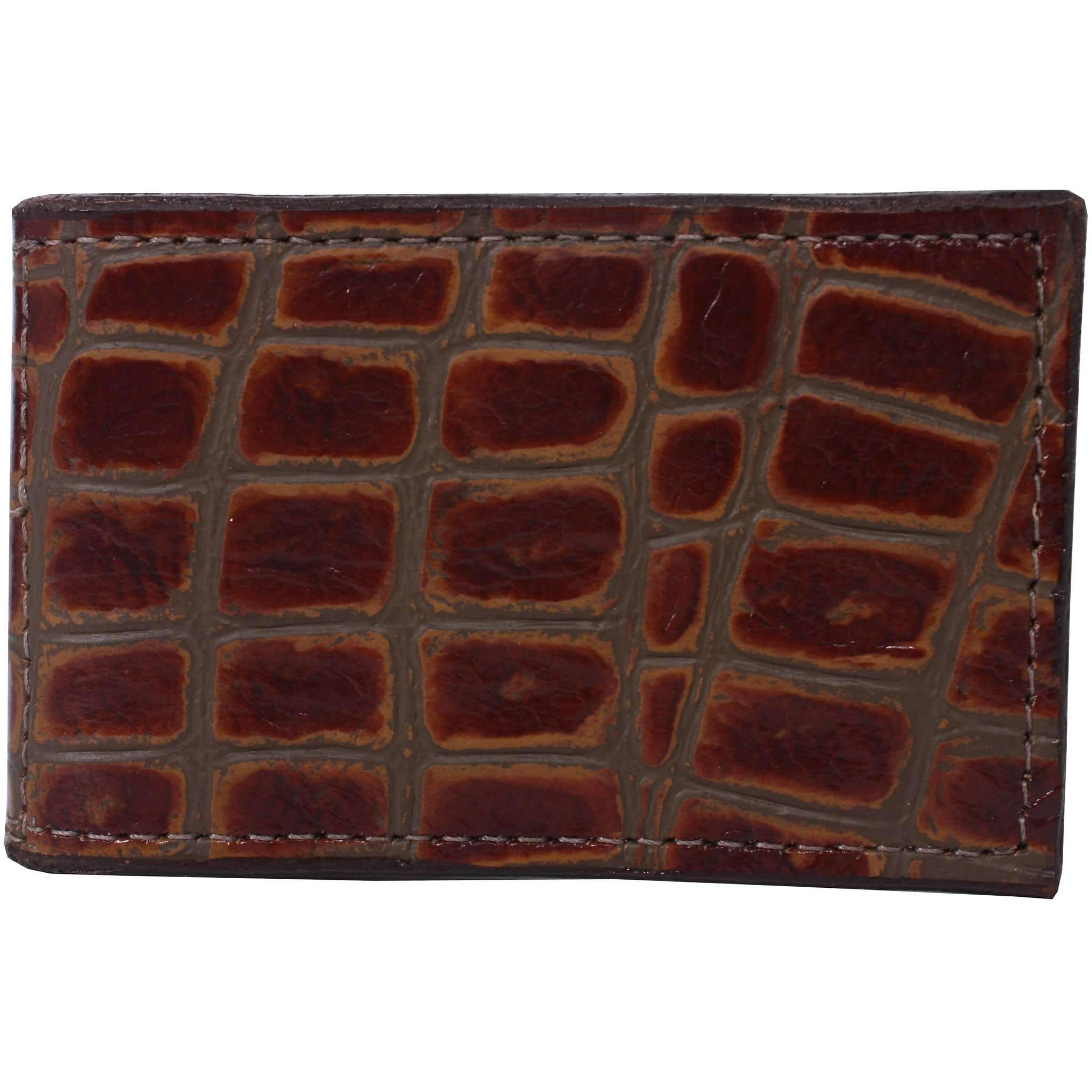 MC47 - Brown Gator Print Money Clip - Double J Saddlery