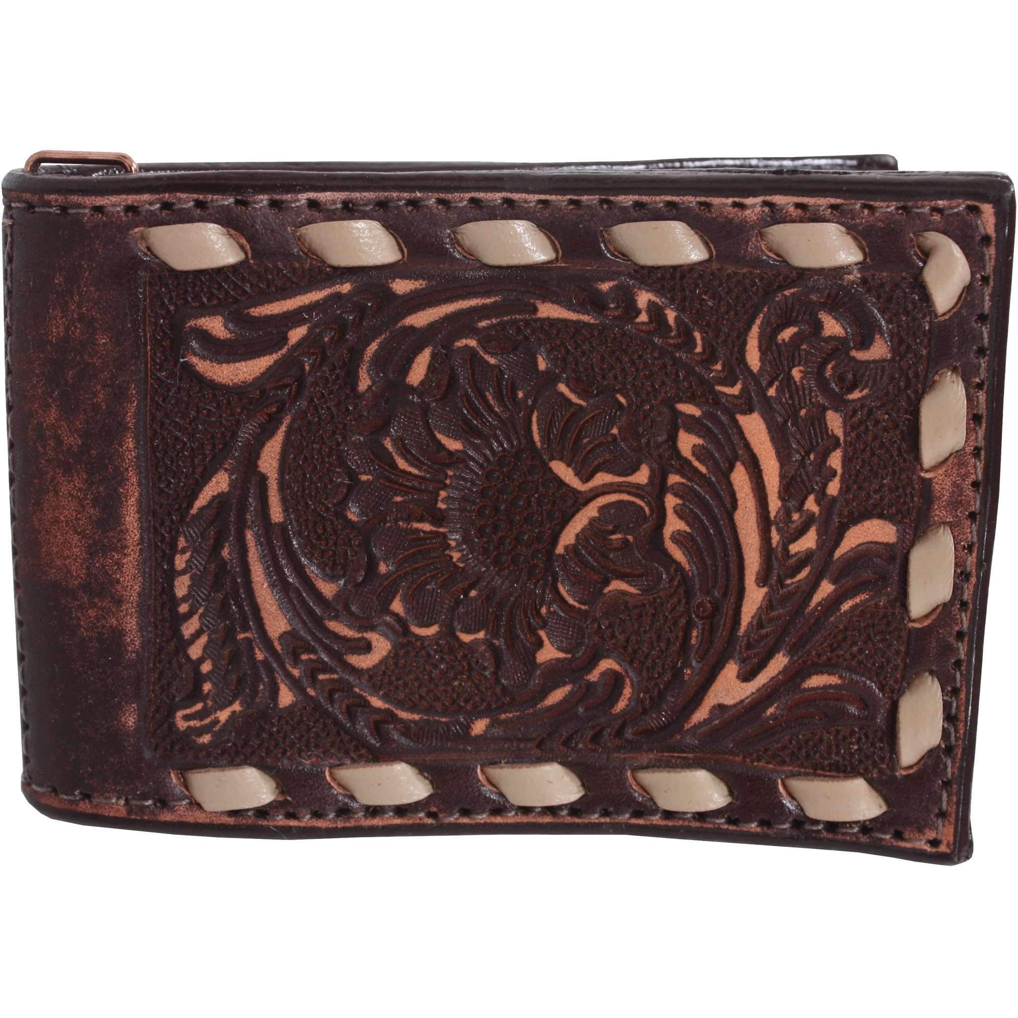 MC81 - Vintage Hand-Tooled Money Clip - Double J Saddlery