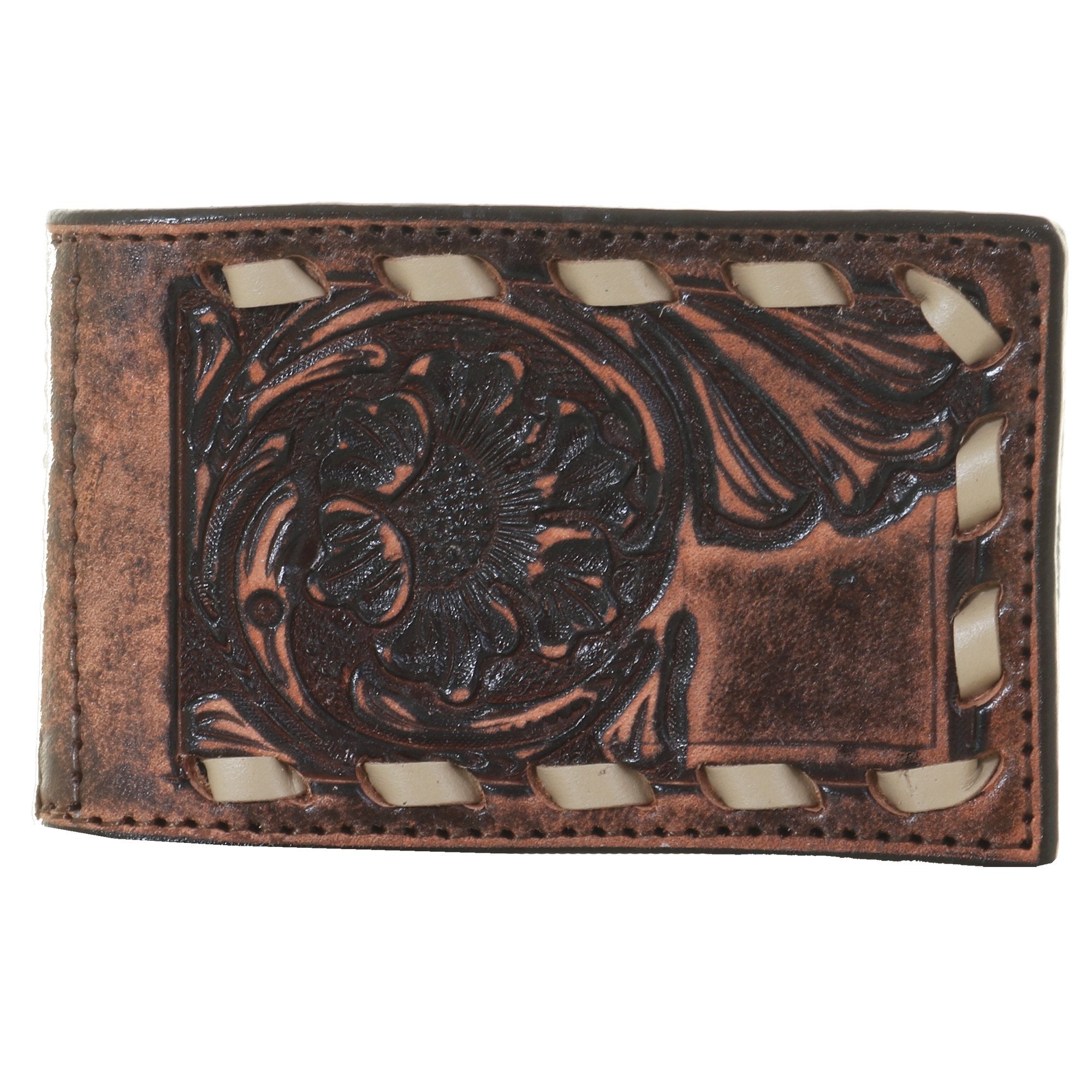 MC81C - Vintage Hand-Tooled Money Clip - Double J Saddlery