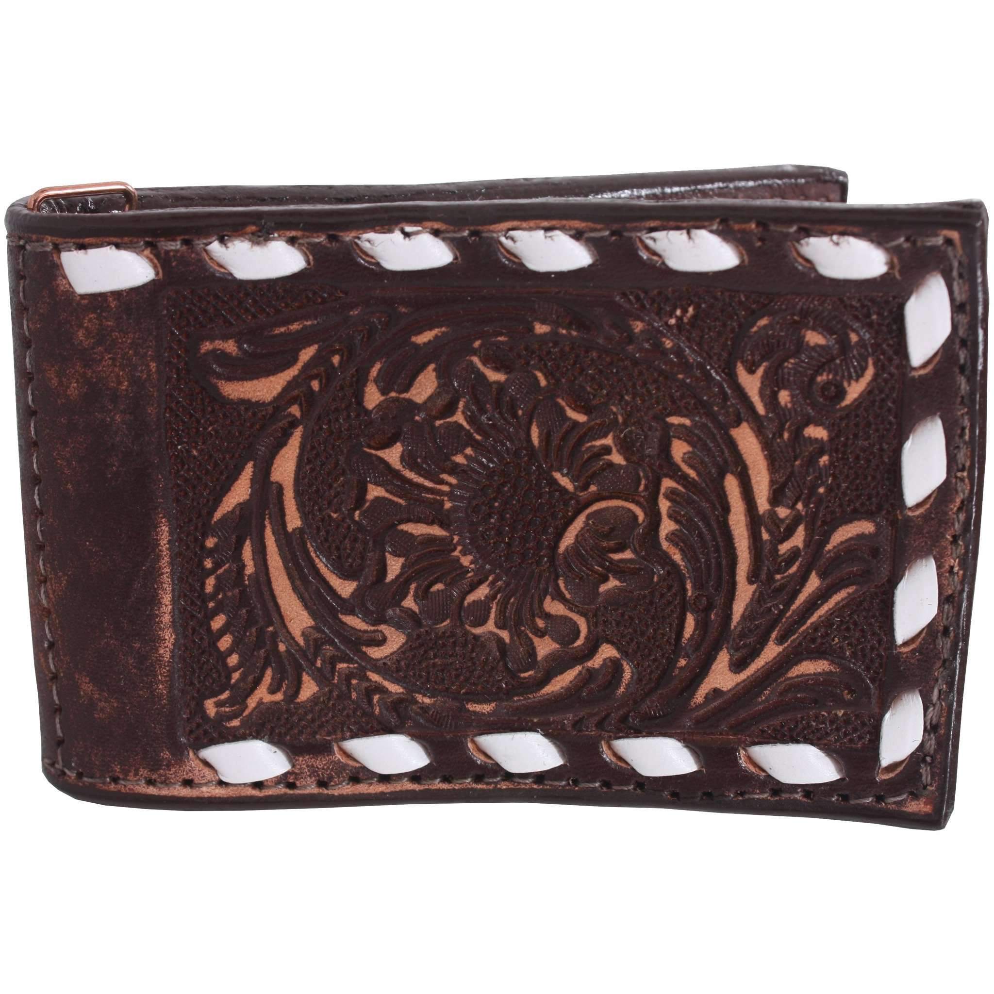 MC83 - Vintage Hand-Tooled Money Clip - Double J Saddlery