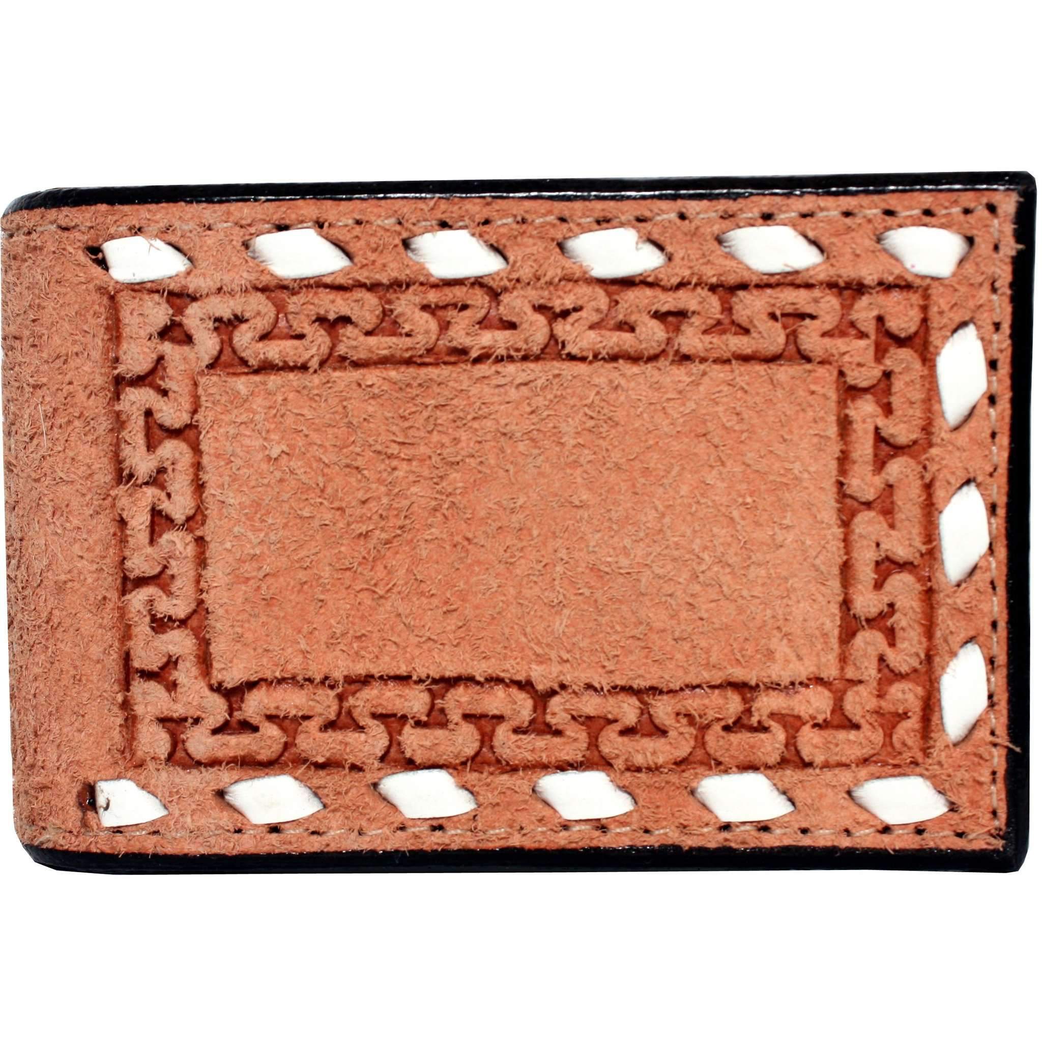 MC95 - Rough-Out Buckstitched Money Clip - Double J Saddlery